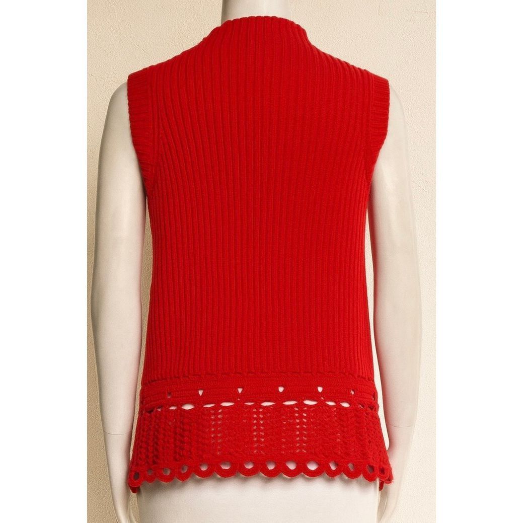 Derek Lam 10 Crosby Derek Lam 10 Crosby Red Sleeveless Top w/ Scalloped Hem SZ S Size S / US 4 / IT 40 - 2 Thumbnail