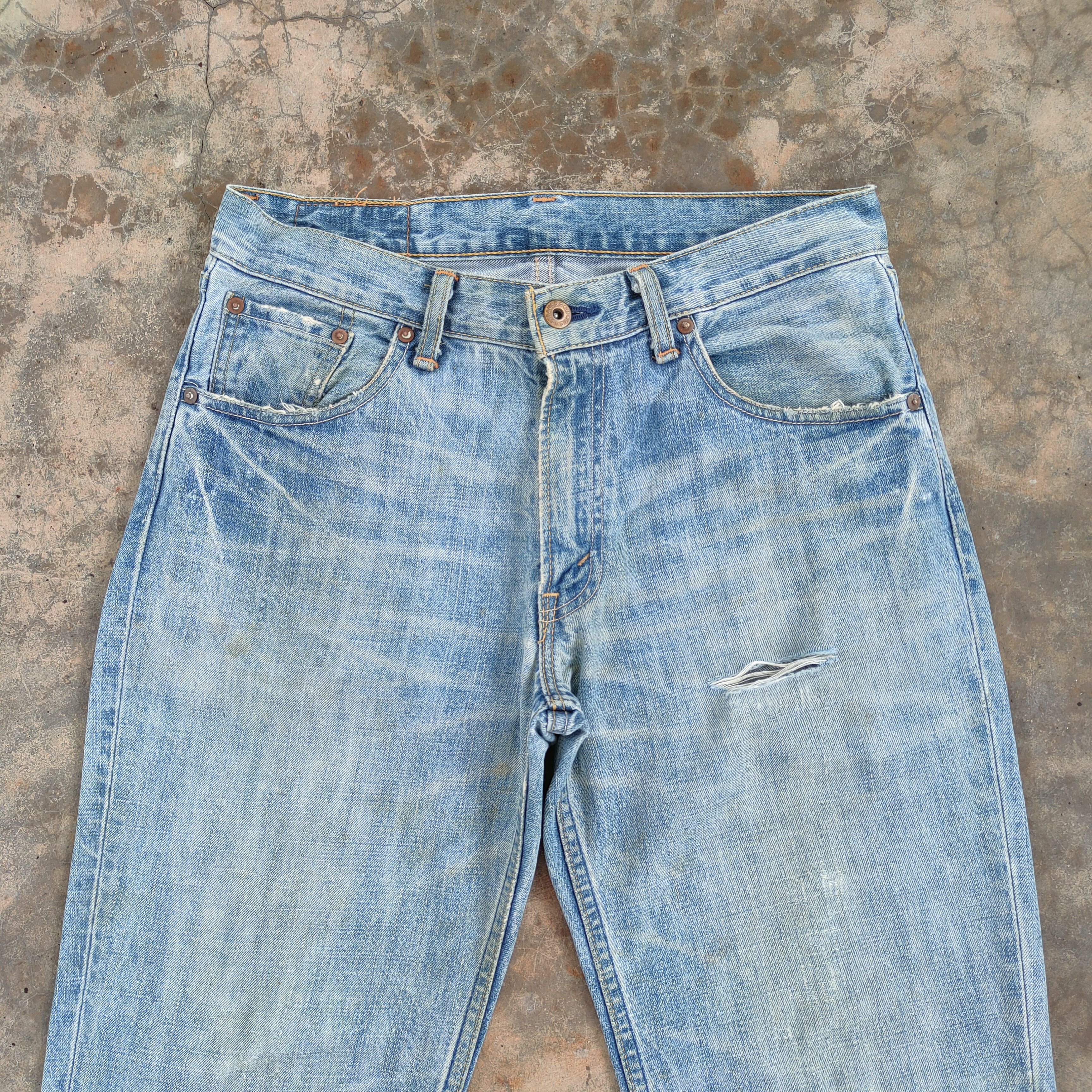 Levi's Vintage Clothing W31 VINTAGE LEVI'S 502 FADED RIPPED JEANS DENIM PANTS Size US 31 - 3 Thumbnail