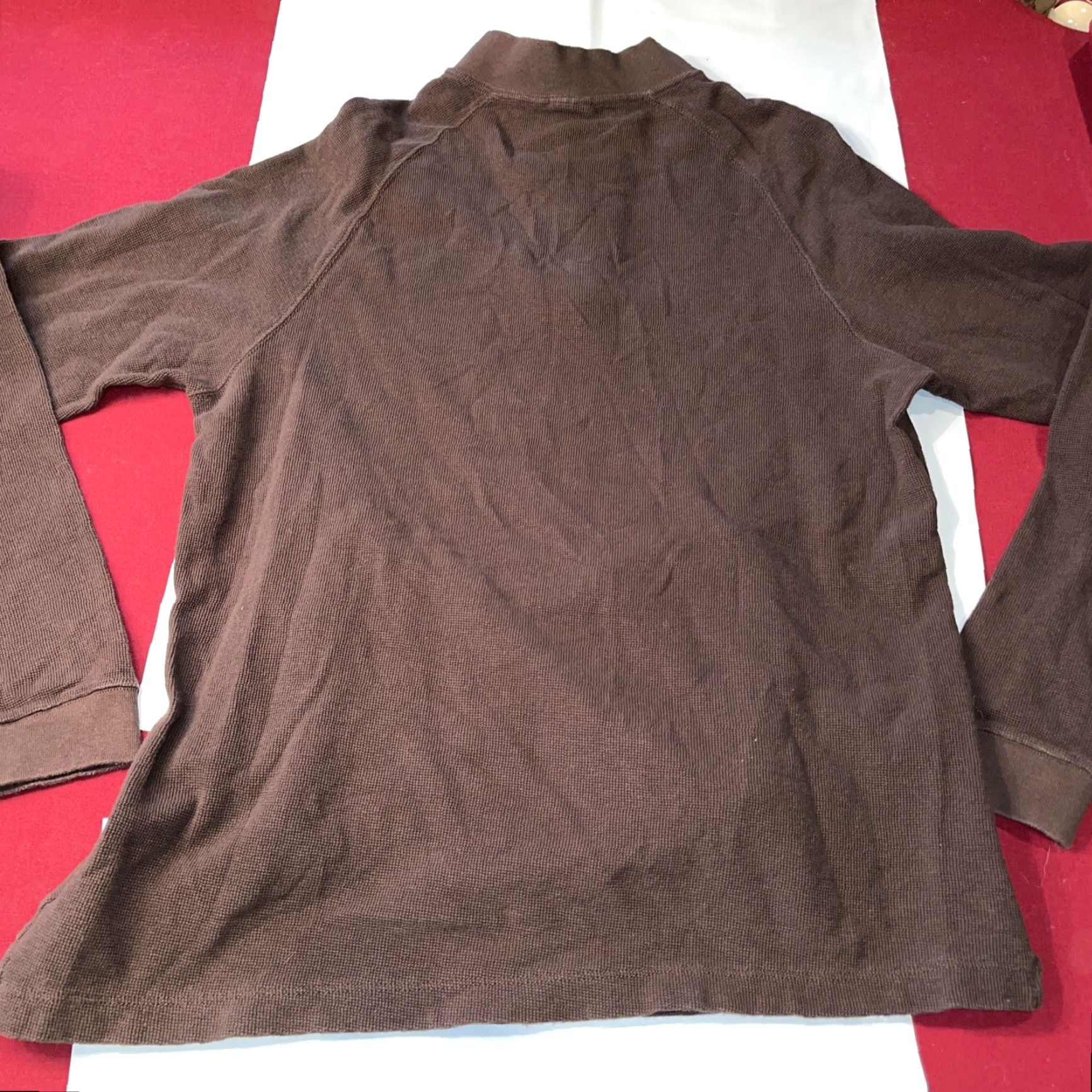 Carhartt VINTAGE? No, not vintage; just CARHARTT BROWN Thermal Knit SHIRT Quarter Zip Long Sleeves Pocket LARGE Mens Lg Size US L / EU 52-54 / 3 - 5 Thumbnail