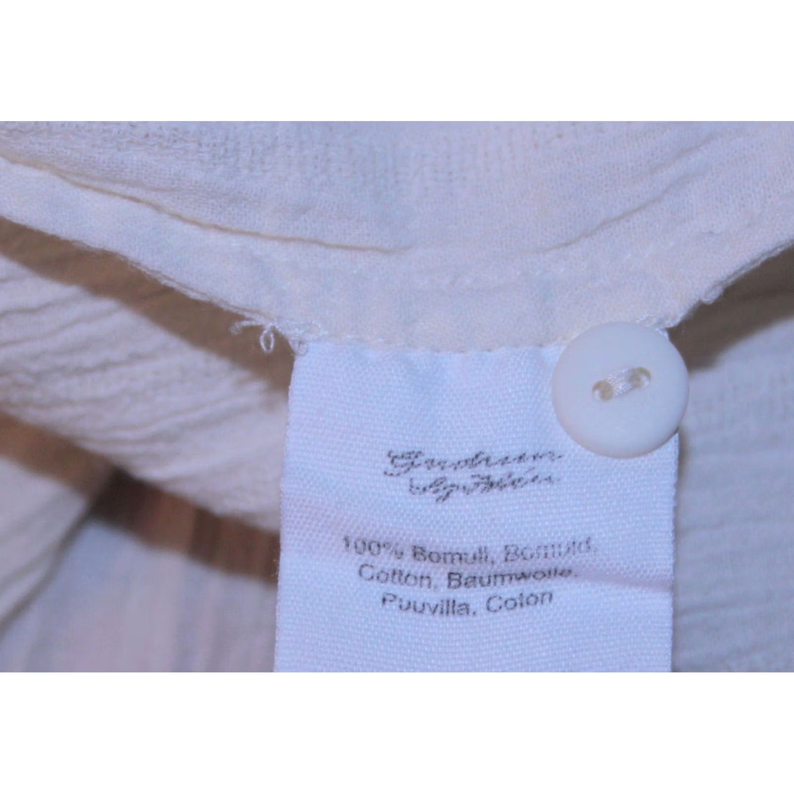 Vintage Gudrun Sjoden Womens White Cotton Midi A-Line Dress L Size L / US 10 / IT 46 - 8 Thumbnail