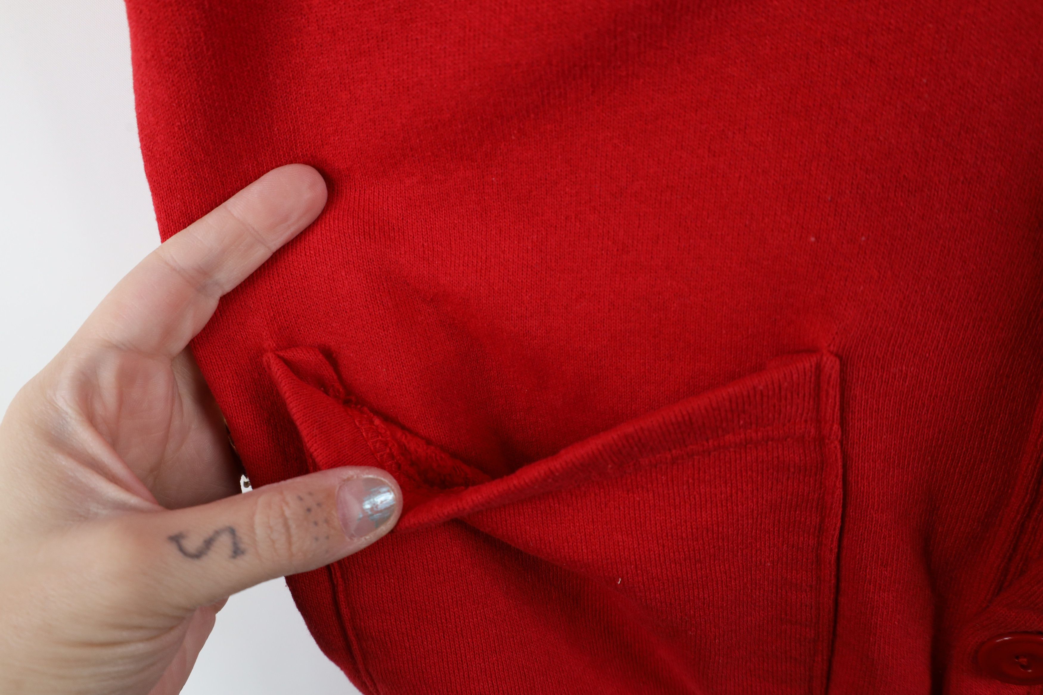 Vintage Vintage 90s Streetwear Blank Cardigan Sweatshirt Red USA Size US L / EU 52-54 / 3 - 7 Thumbnail