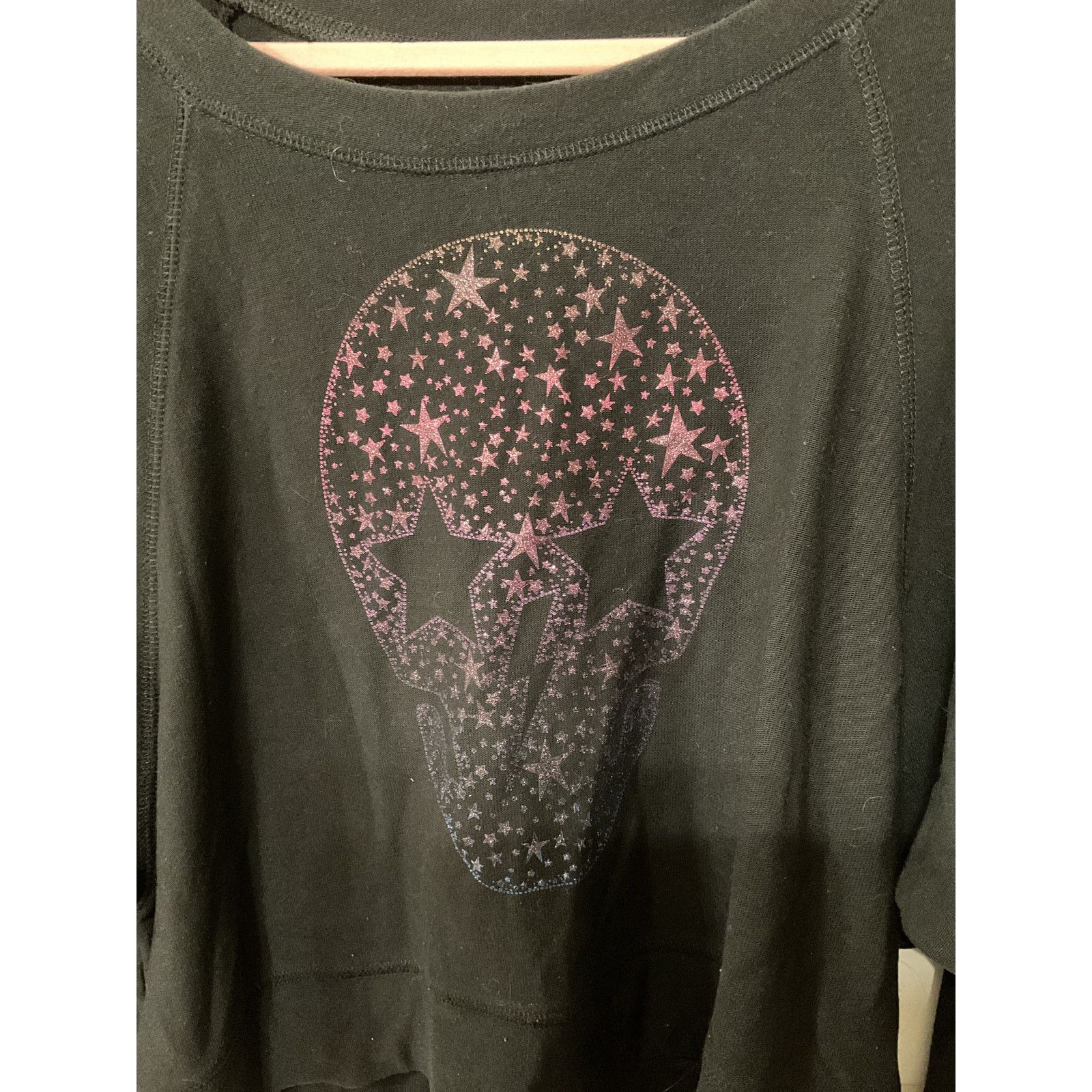 Chaser Brand Chaser Skull Graphic Black Cropped Batwing Sweatshirt, M Size M / US 6-8 / IT 42-44 - 3 Thumbnail