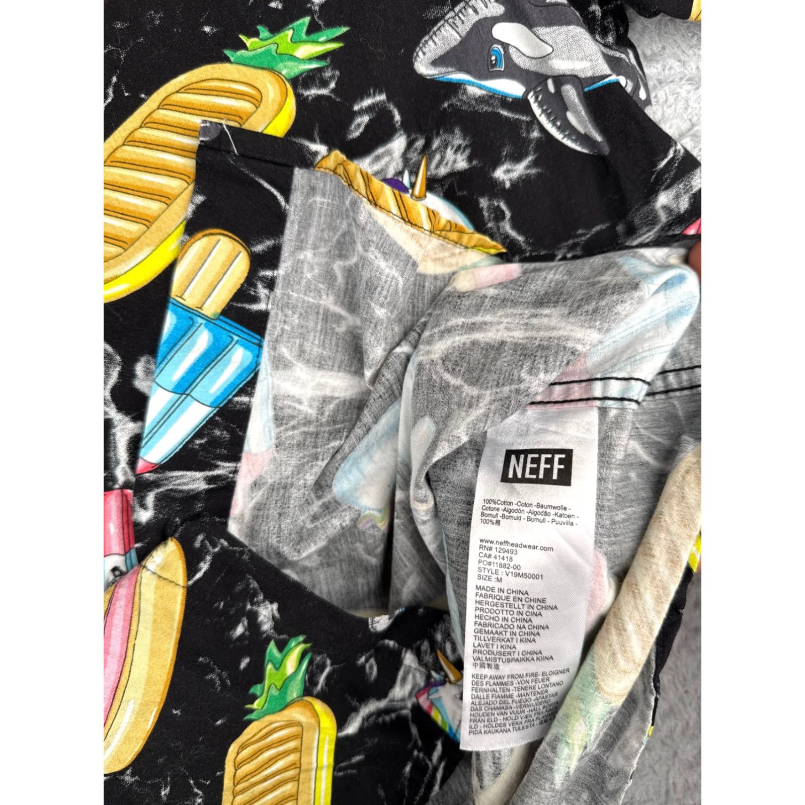 Vintage NEFF Shirt Men Medium Black Pool Party Float Ice Cream Hawaiian 100% Cotton Size US M / EU 48-50 / 2 - 7 Thumbnail