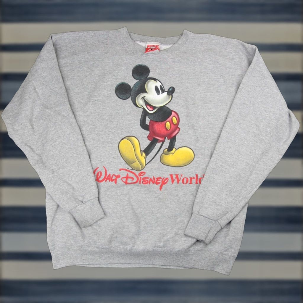 Disney VINTAGE Disney Mickey Mouse Mens XL Graphic Sweatshirt USA Made 90s Grey Size US XL / EU 56 / 4 - 1 Thumbnail