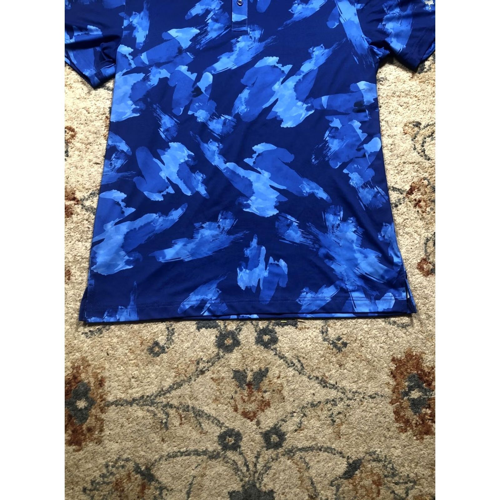 Vintage Birdie Bound Polo Shirt Mens Medium Blue Brushstroke Golf Performance Stretch Size US M / EU 48-50 / 2 - 4 Thumbnail