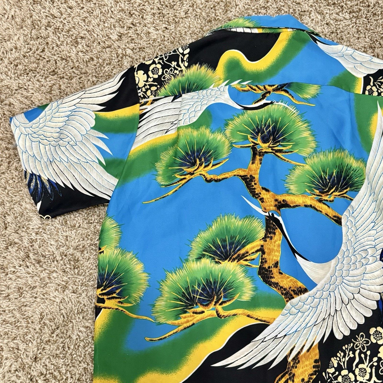 Sears × Vintage Vintage 70’s Hawaiian Japanese Cranes Button Up Camp Shirt Size US L / EU 52-54 / 3 - 7 Thumbnail