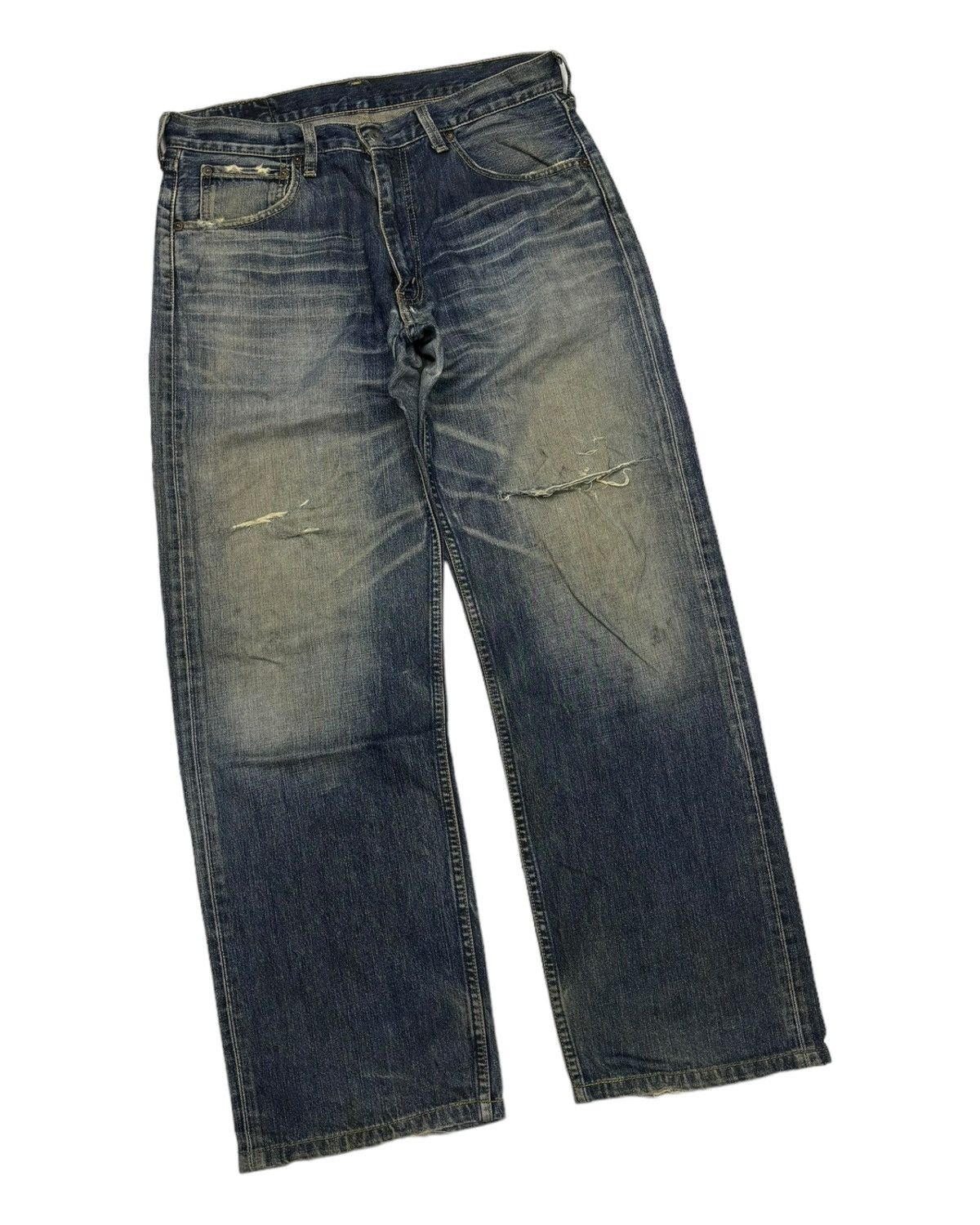 Levi's VINTAGE LEVIS 503 BAGGY DISTRESSED DENIM JEANS Size US 31 - 3 Thumbnail