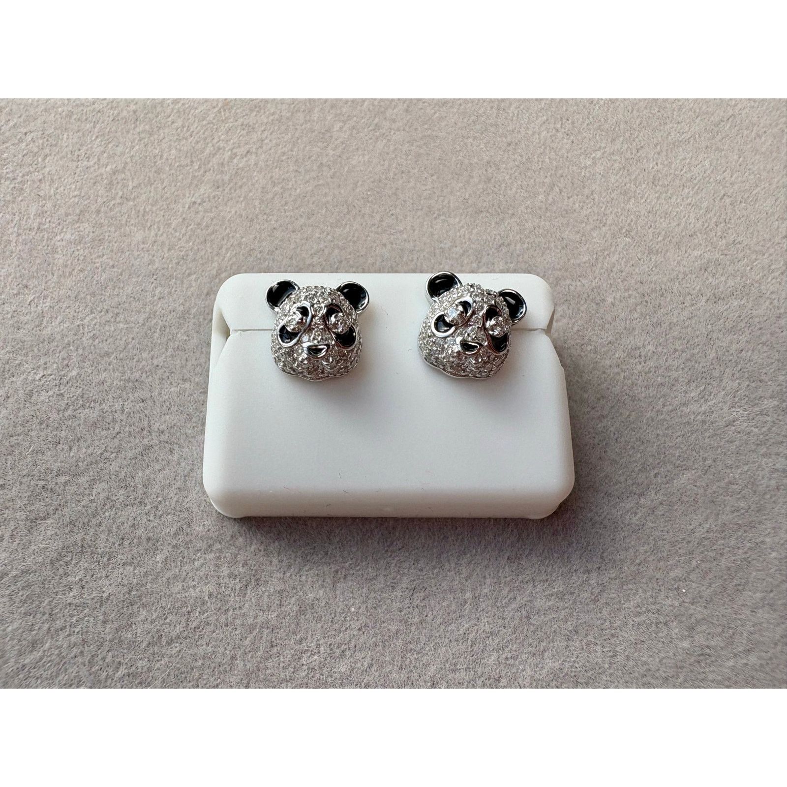 Jewelry NWT 1.5CTW Moissanite Panda Sterling Silver Earrings Size ONE SIZE - 4 Thumbnail