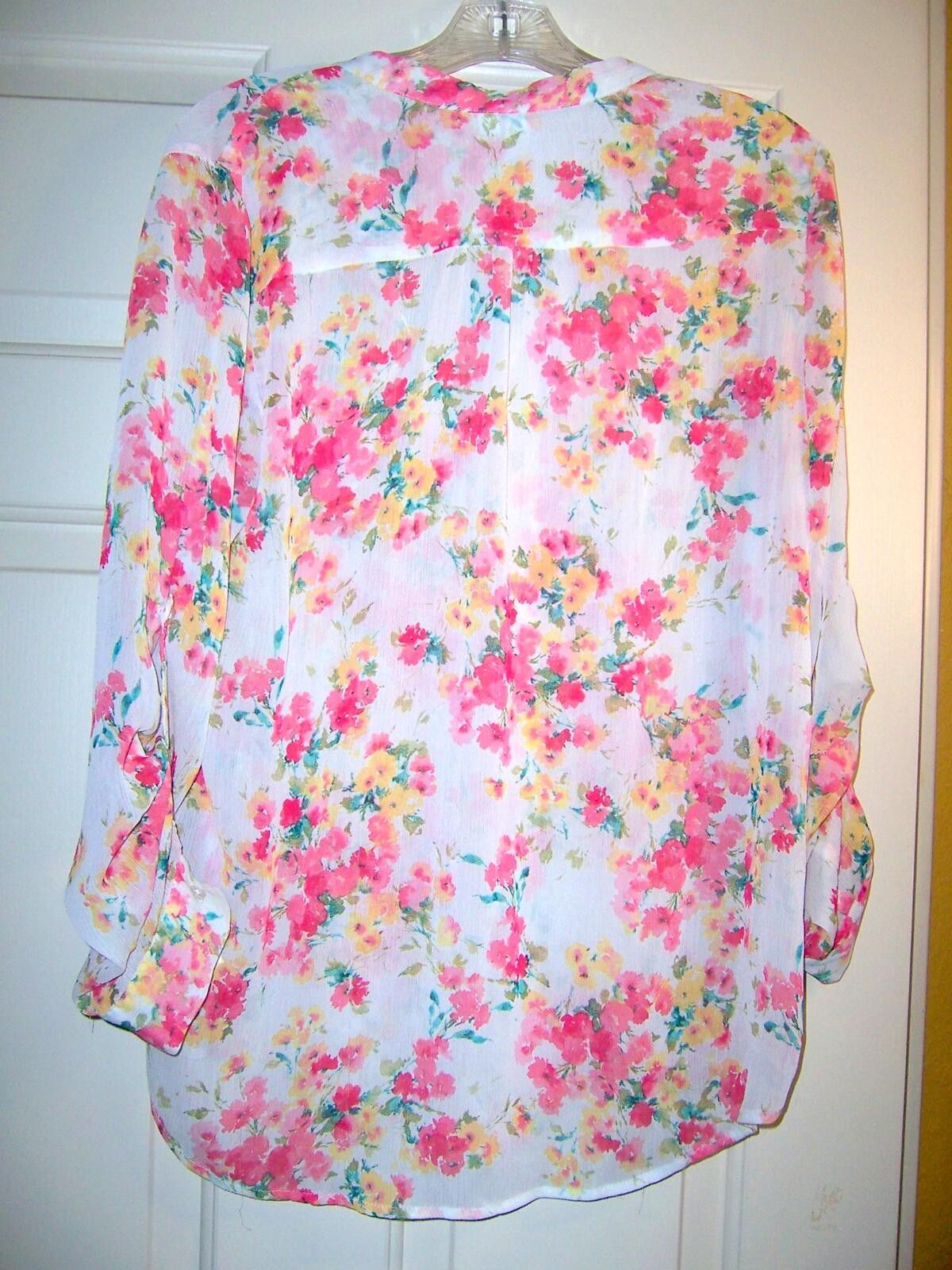 Other Kut from the Kloth Jasmine Sheer Floral Button-Up Blouse - L Size L / US 10 / IT 46 - 3 Thumbnail