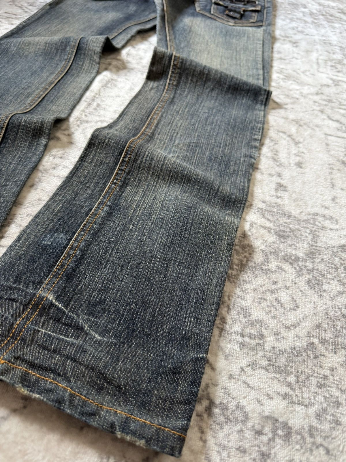 In The Attic In The Attic Japan Mud Earthy Wash Paneled Gun Pocket Jeans Size US 30 / EU 46 - 11 Thumbnail