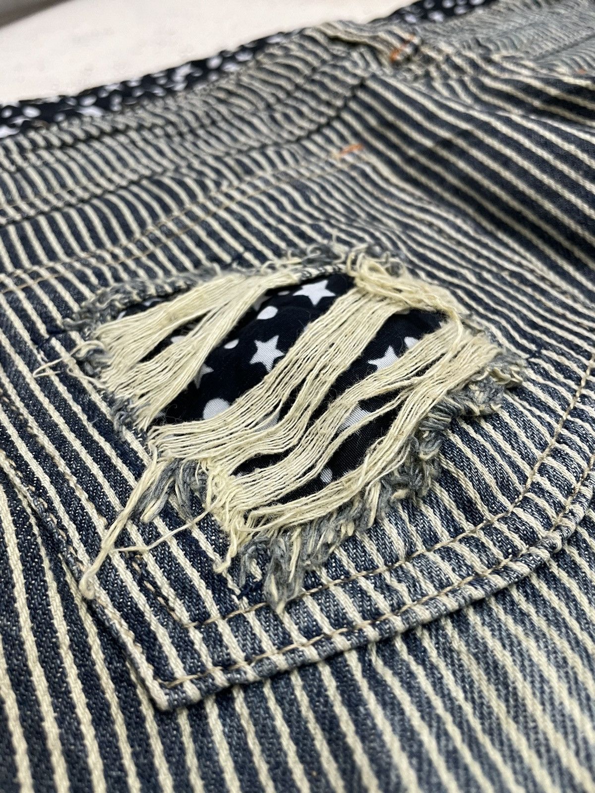 Hysteric Glamour × Japanese Brand Hickory Distressed Repair Double Waist Clone Devgru Y2K Size US 31 - 18 Thumbnail