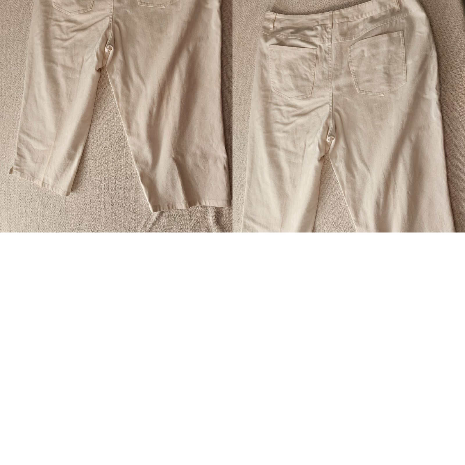 Talbots Talbots Women Capri Crop Linen Blend Pants 14P Petites Ivory Cream Straight Leg 18.5in Inseam | Linen Pants | Casual Travel Size 36" / US 14 / IT 50 - 8 Thumbnail