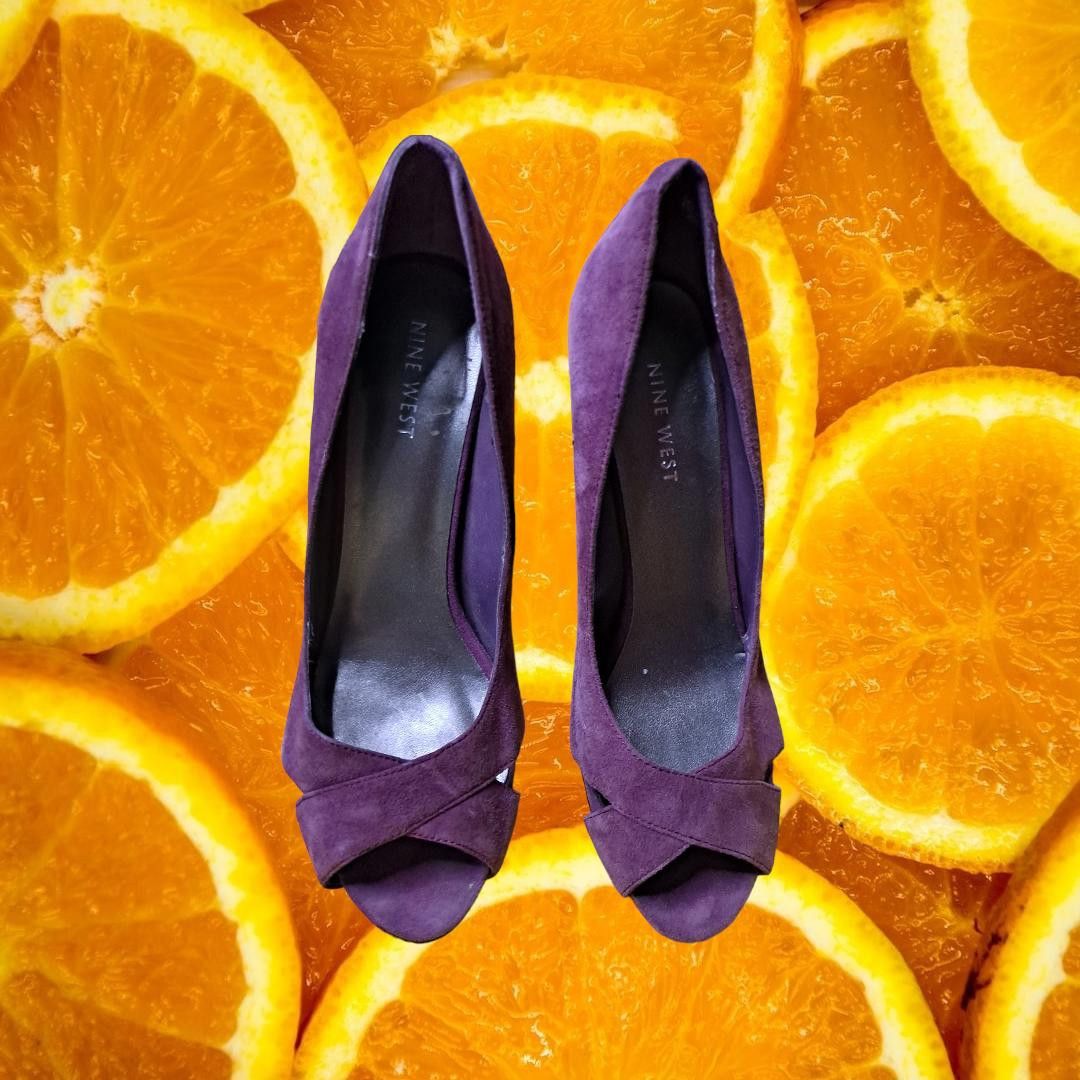 Nine West Nine West Open Toe Purple Suede High Heels Size 6.5 Size US 6.5 / IT 36.5 - 2 Thumbnail