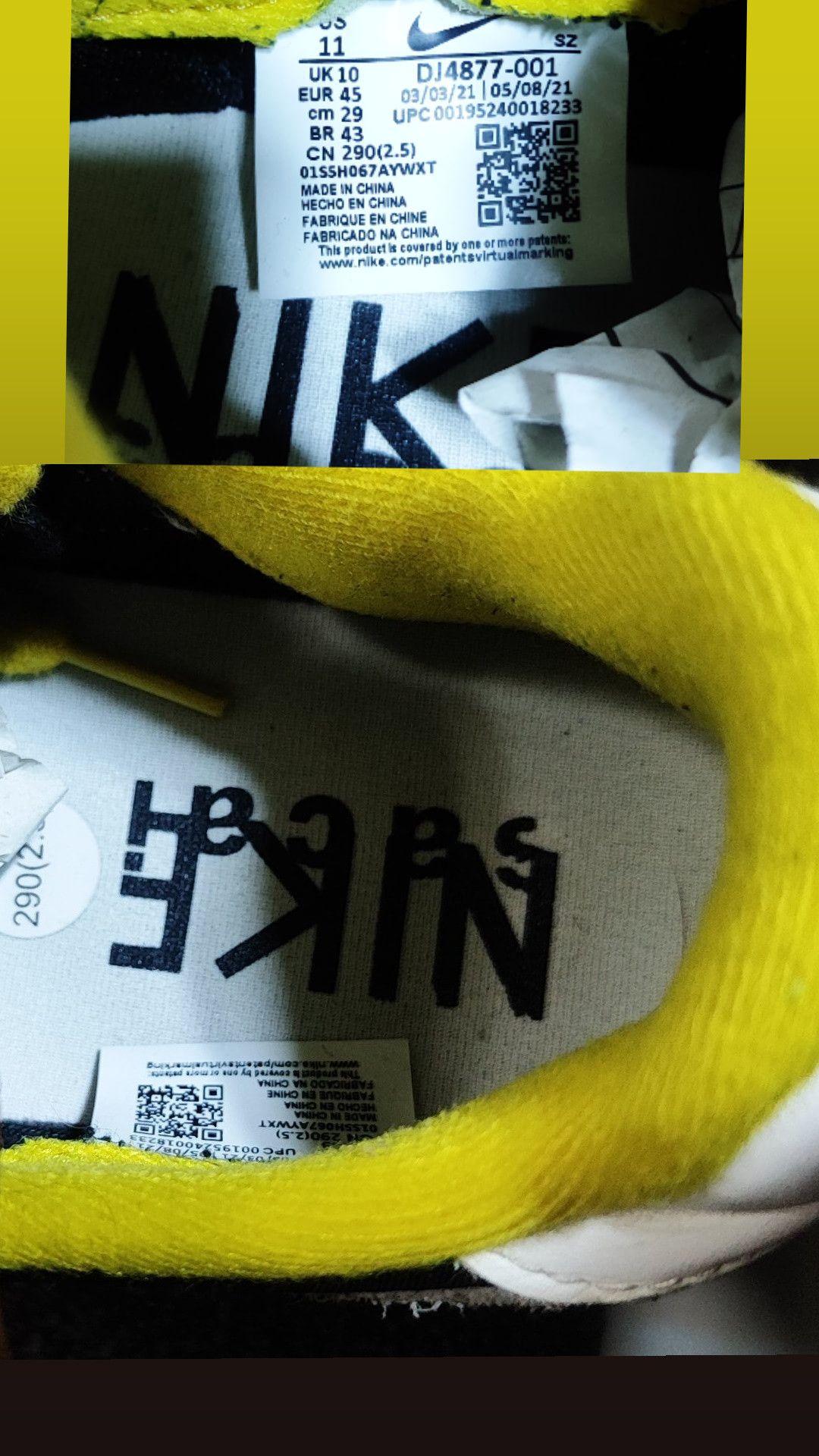 Sacai Nike x sacai x Undercover LDWaffle "Bright Citron" Size US 11 / EU 44 - 10 Thumbnail