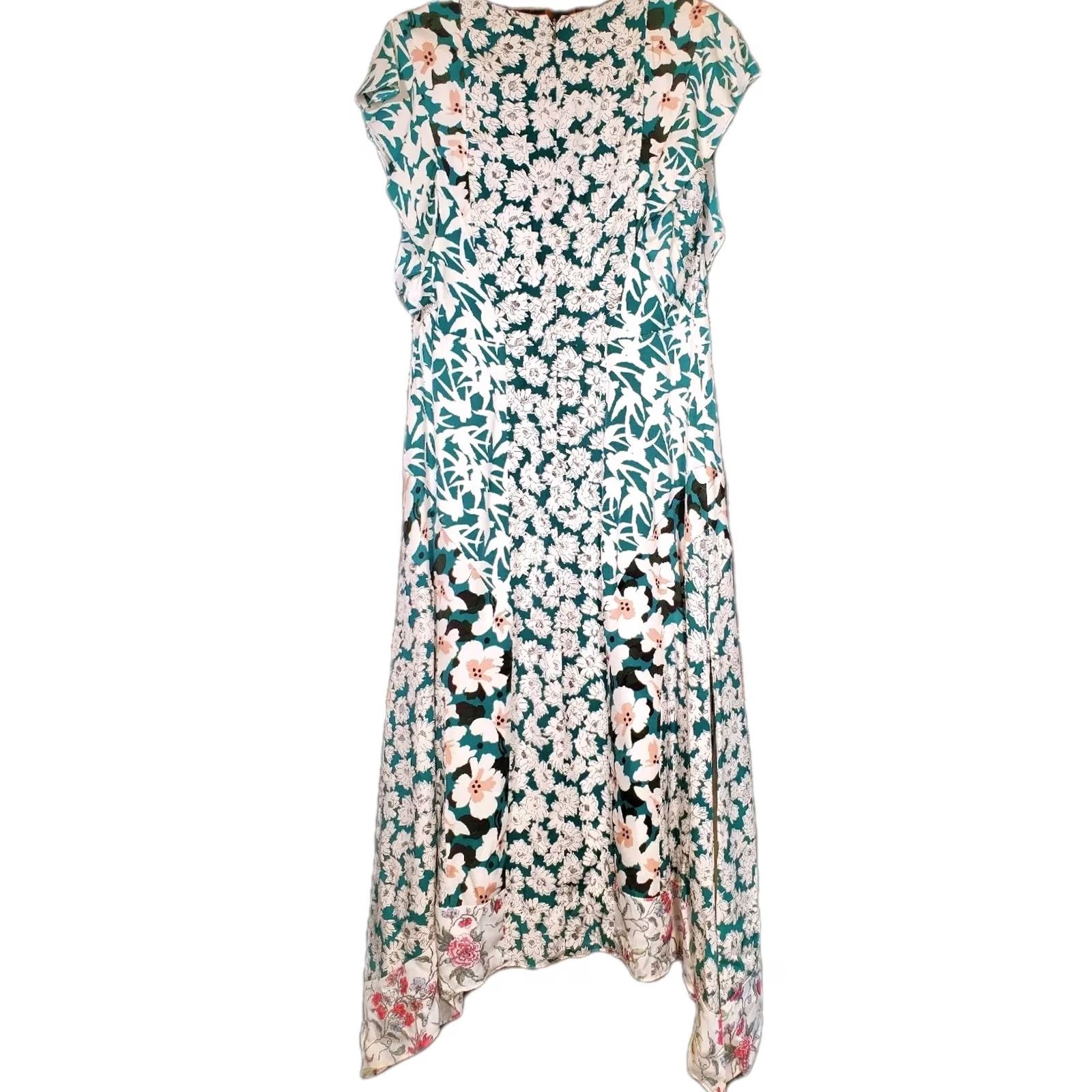 Rebecca Taylor Rebecca Taylor Midi Dress V-Neck Sleeveless Palm Print Fleur Multicolor Women's 8 Maxi? Size M / US 6-8 / IT 42-44 - 5 Thumbnail