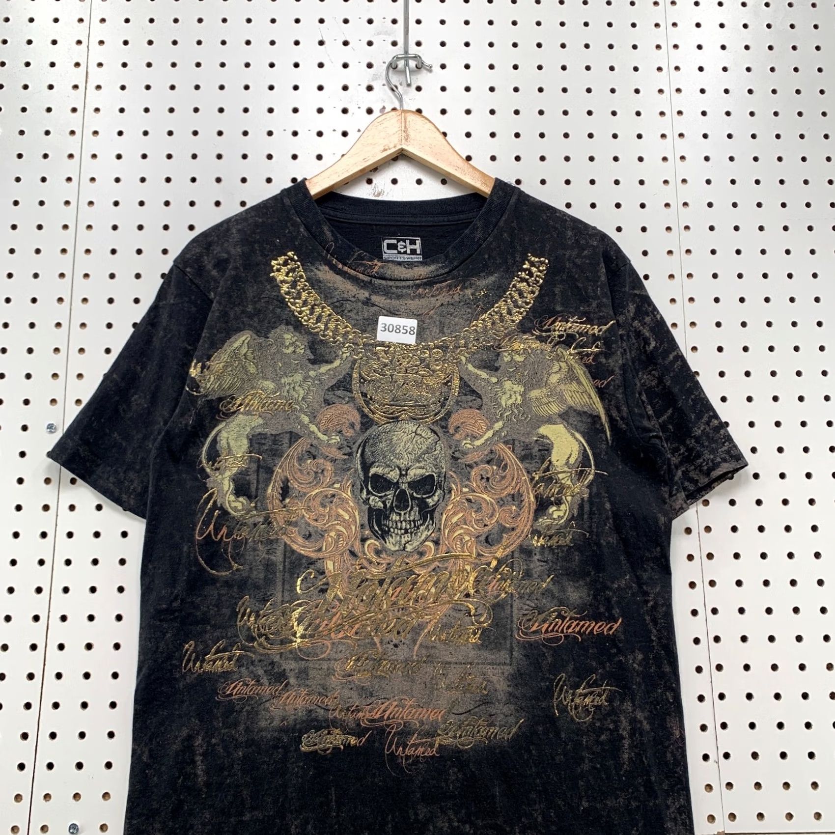 Affliction Y2K C&H Sportswear Skull Wings AOP Shirt Black Mens Medium Affliction 19.5x28.5 Size US M / EU 48-50 / 2 - 6 Thumbnail