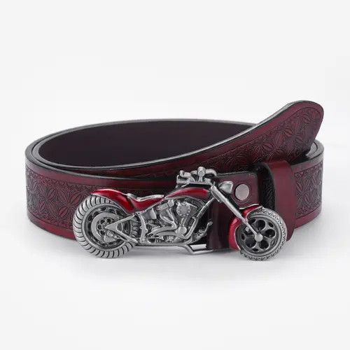 Designer Motorcycle Vintage Belt Riveted Belts Menswear Accessories Size ONE SIZE - 4 Thumbnail