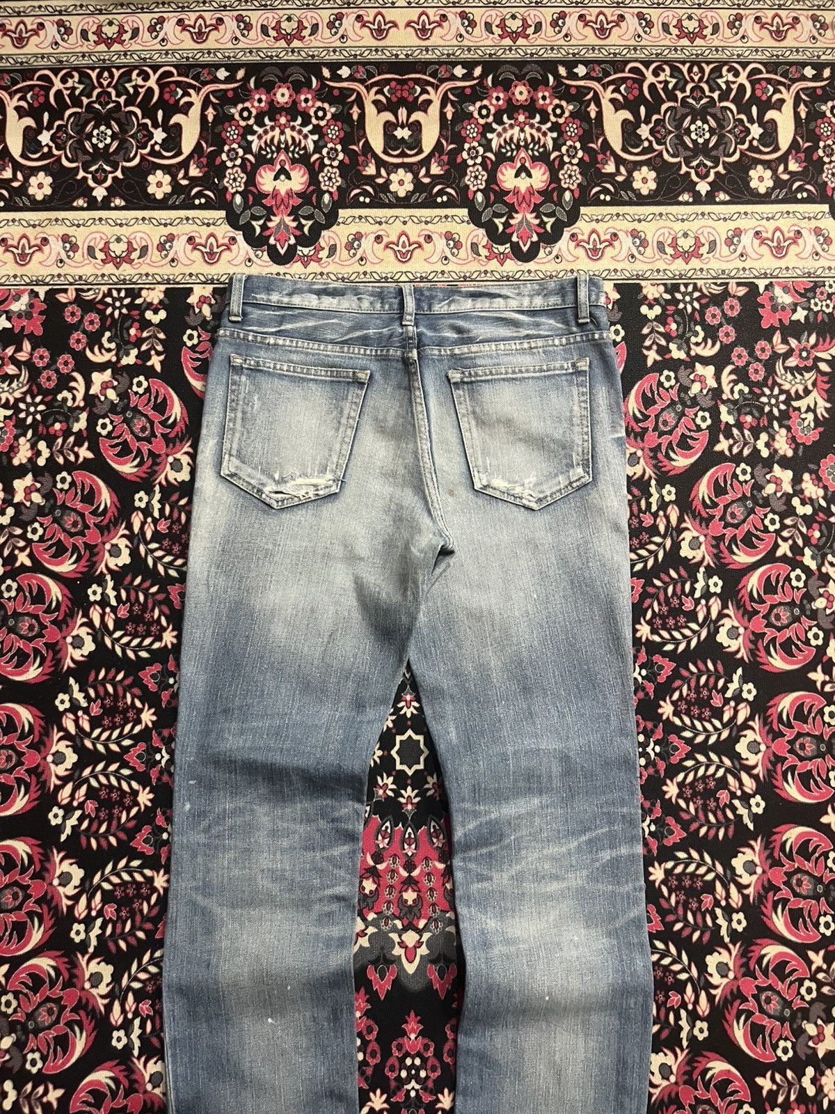 Lounge Lizard ⚡️Slim Straight⚡️Lounge Lizard Distressed Paint Splatter Jeans Size US 31 - 8 Thumbnail
