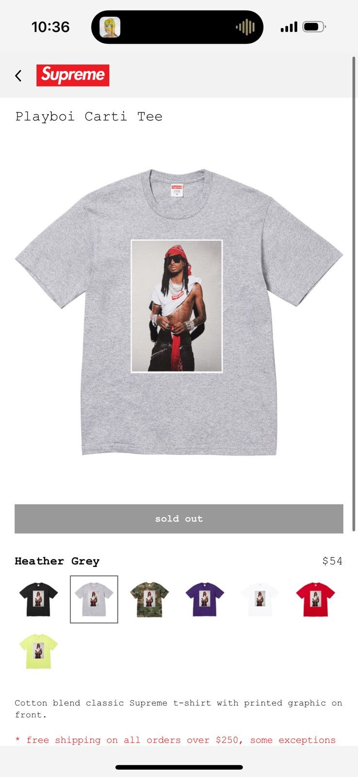 Supreme Supreme x Playboicarti Tee Size US M / EU 48-50 / 2 - 1 Thumbnail
