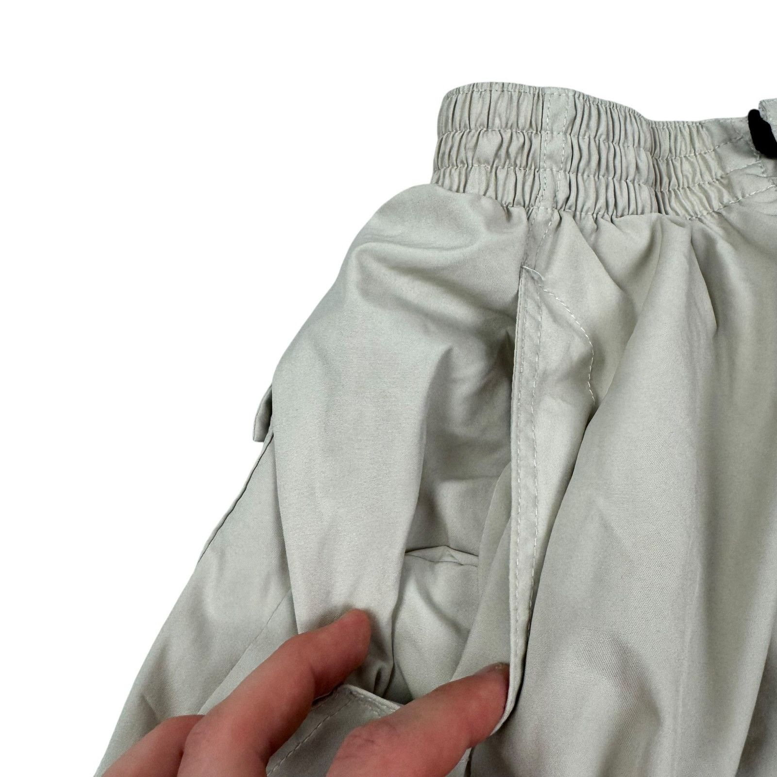 Japanese Brand × Nike × Vintage Nike Women Beige Mesh Lined Swoosh Streetwear Track Pants XS Size 30" / US 8 / IT 44 - 10 Thumbnail