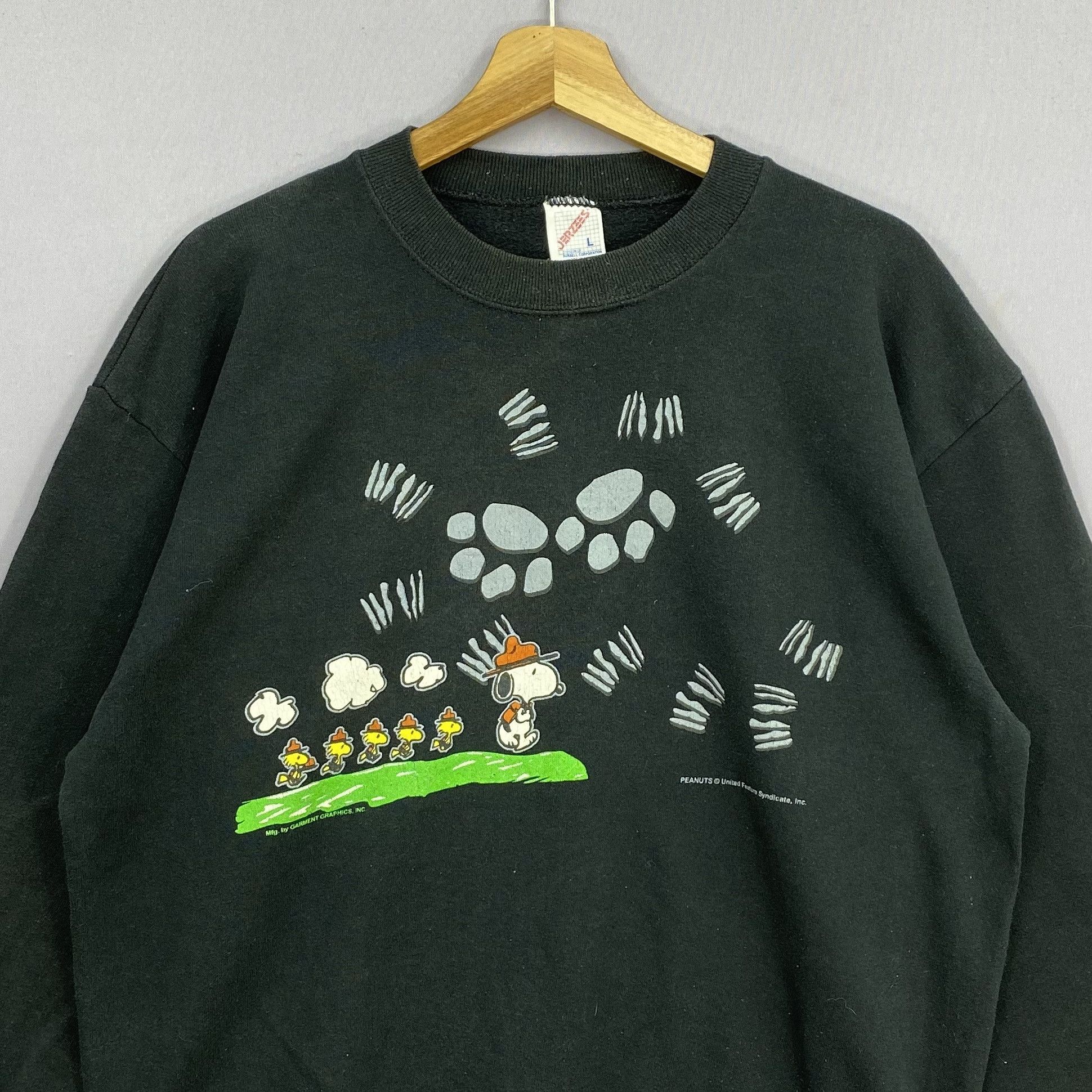 Vintage Vintage 90s Peanuts Snoopy Baseball Sweatshirt Jerzees USA Size US M / EU 48-50 / 2 - 2 Thumbnail