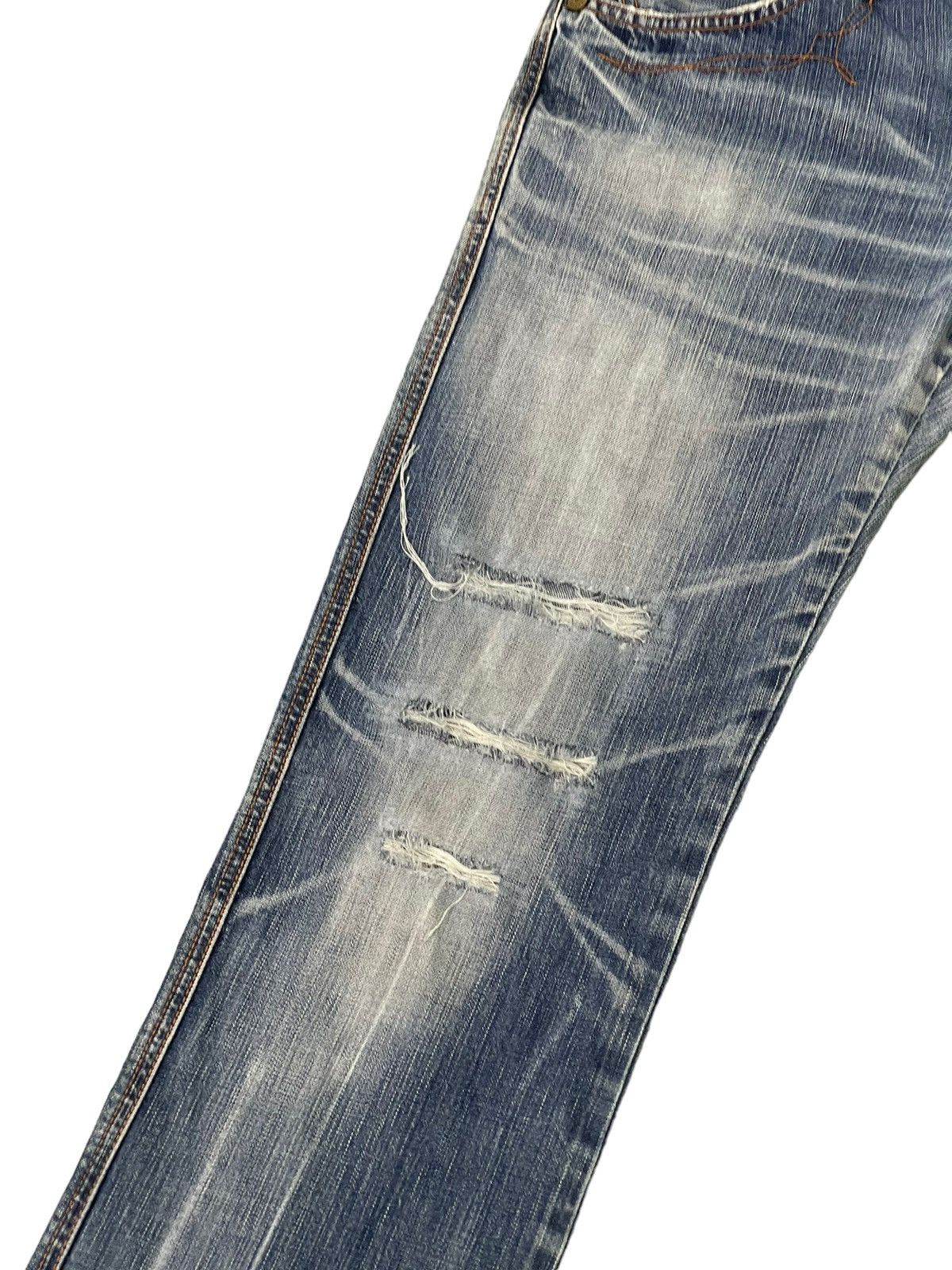 Edwin Distress Jeans Edwin Japan Faded Regular Straight 7🟦5 Size US 32 / EU 48 - 6 Thumbnail