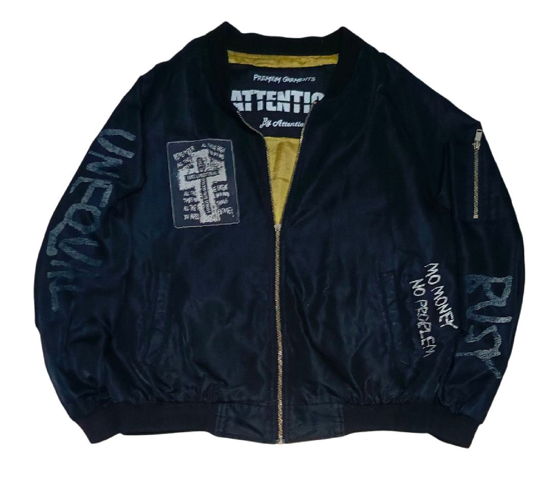 20471120 ATTENTION Destroyed ANARCHY GOTHIC PUNK BOMBER JACKET Size US M / EU 48-50 / 2 - 4 Thumbnail