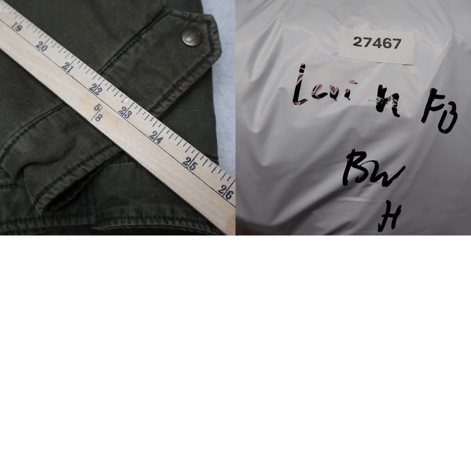 Levi's Levis Jacket Mens L Green Canvas Sherpa Lined Military Field Utility Zip Snap Size US L / EU 52-54 / 3 - 10 Thumbnail