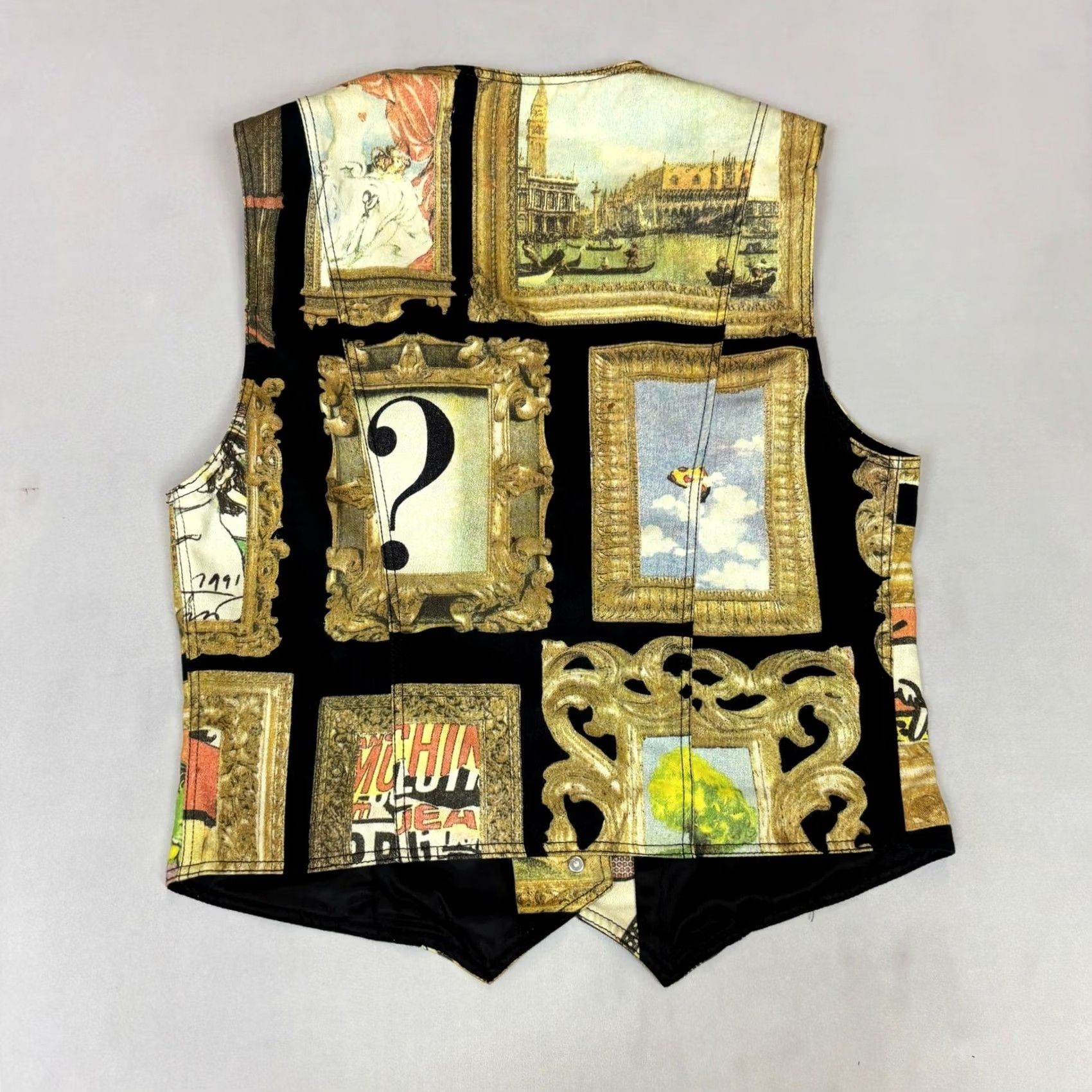 Moschino VINTAGE Moschino Jeans Art Framed Masterpieces Vest Women’s S Small Franco Yellow 90s Artwork Mens? Size 28" / US 6 / IT 42 - 4 Thumbnail