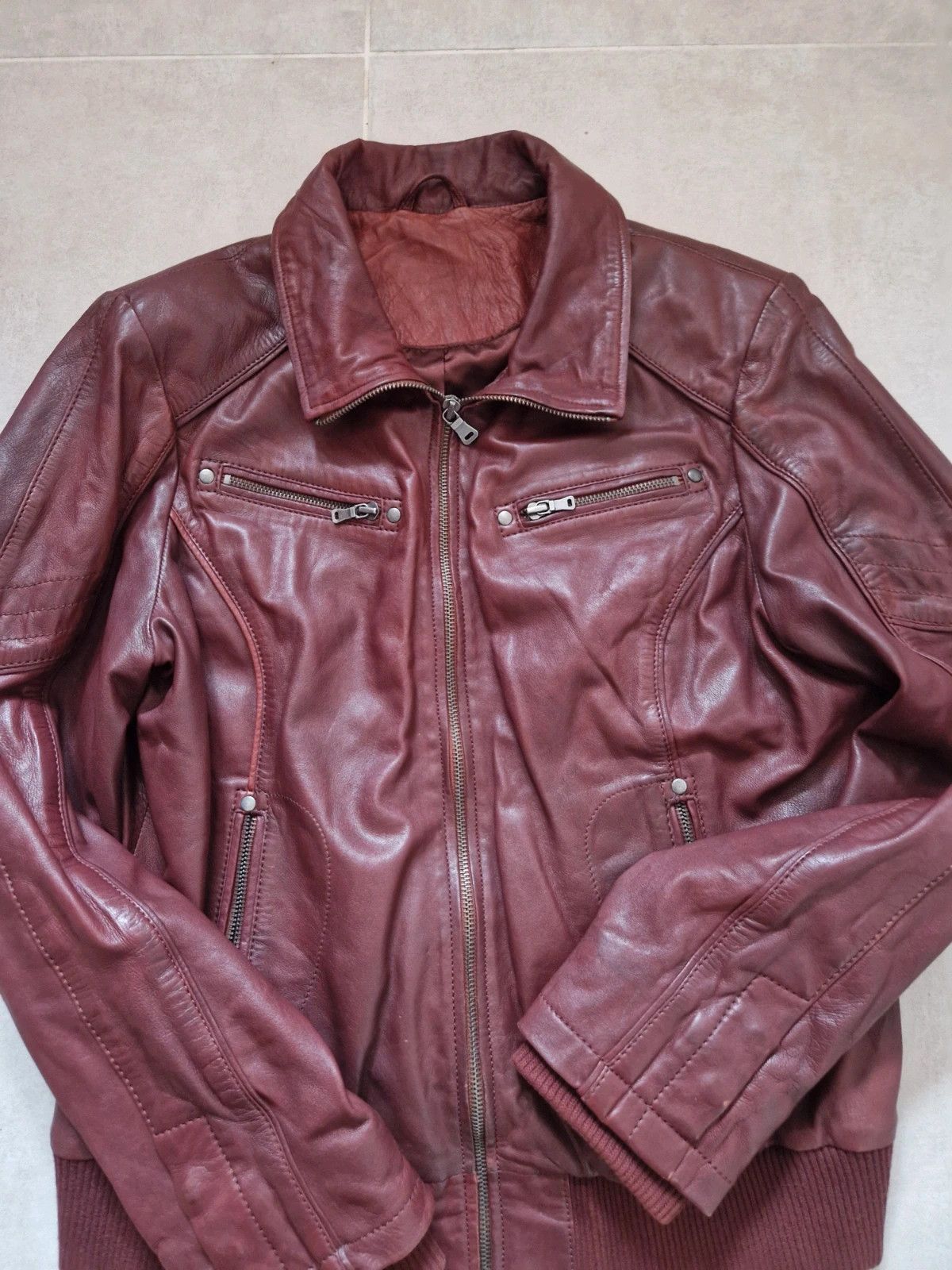 Vintage Nappa lamb leather jacket, Opium Drip, Rick Raglan style. Size US M / EU 48-50 / 2 - 7 Thumbnail