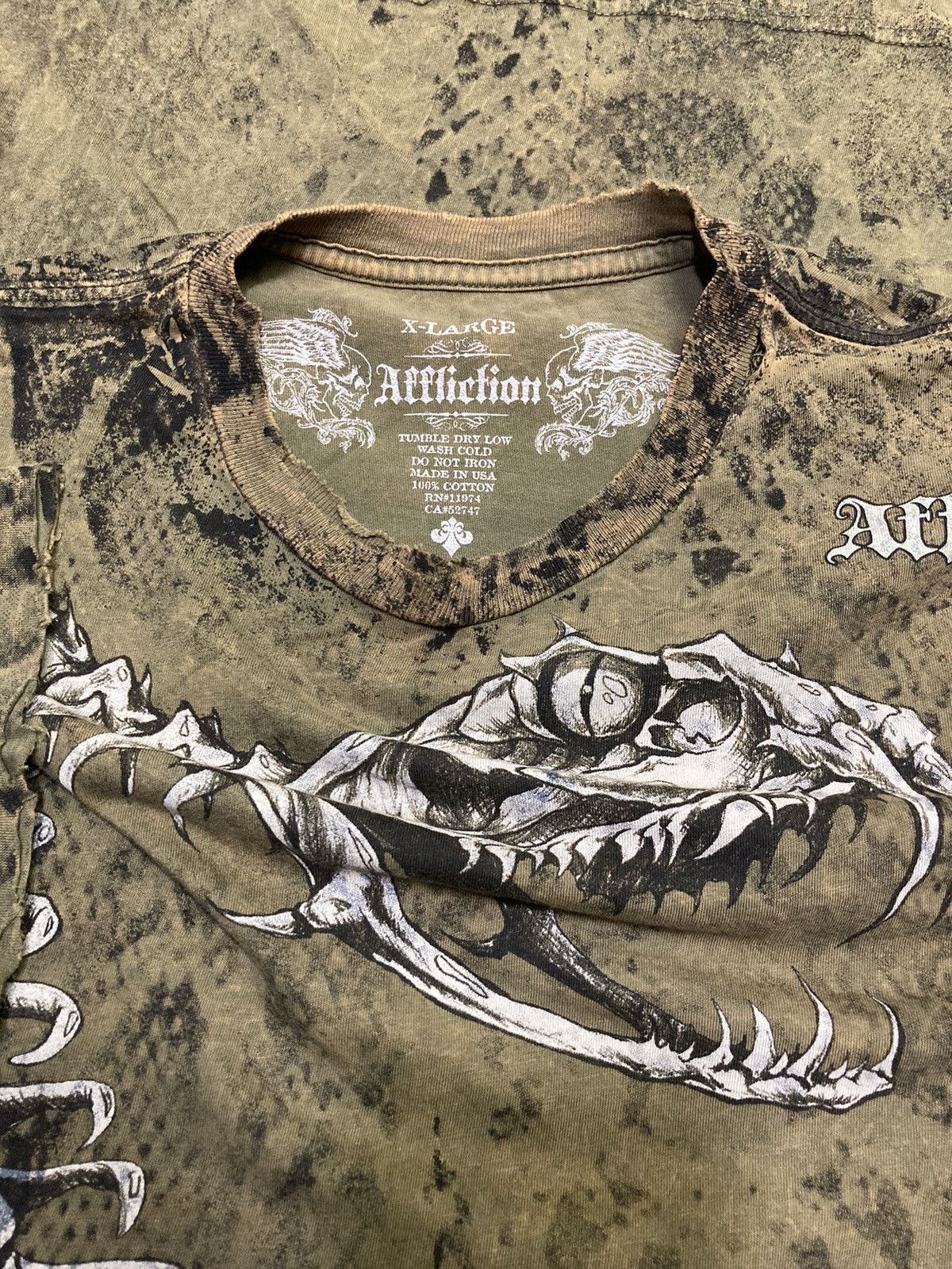 Affliction Affliction Skeletal Snake T-Shirt Size US XL / EU 56 / 4 - 7 Thumbnail
