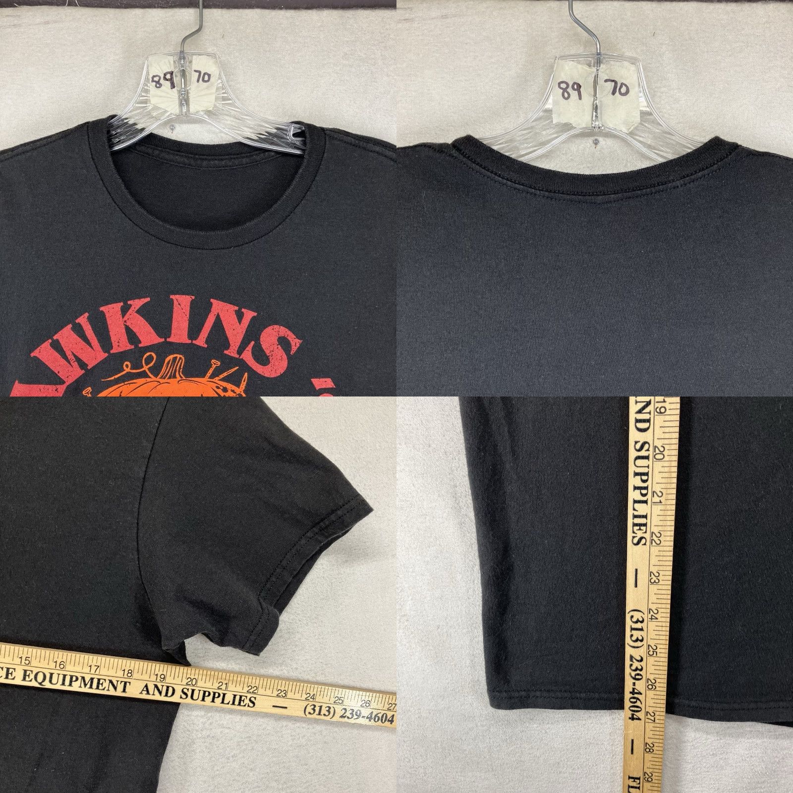 Vintage Stranger Things Hawkins 85 Halloween Graphic T-Shirt, Unisex Adults, Small, Black, 80s Geek Gothic Theme Size US S / EU 44-46 / 1 - 8 Thumbnail