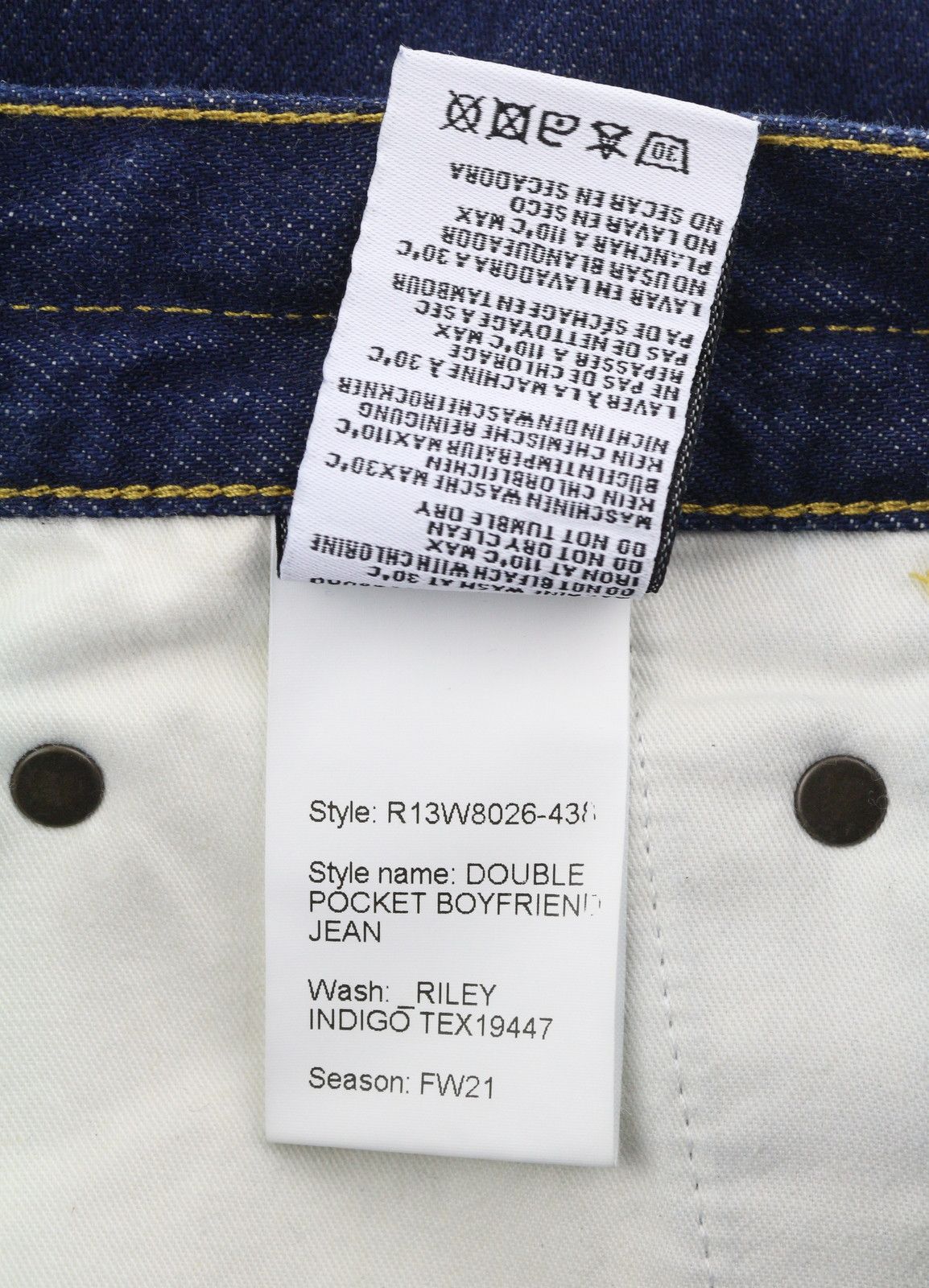 R13 DOUBLE POCKET BOYFRIEND 27 Riley Indigo Ankle 85794 Size 27" / US 4 / IT 40 - 8 Thumbnail