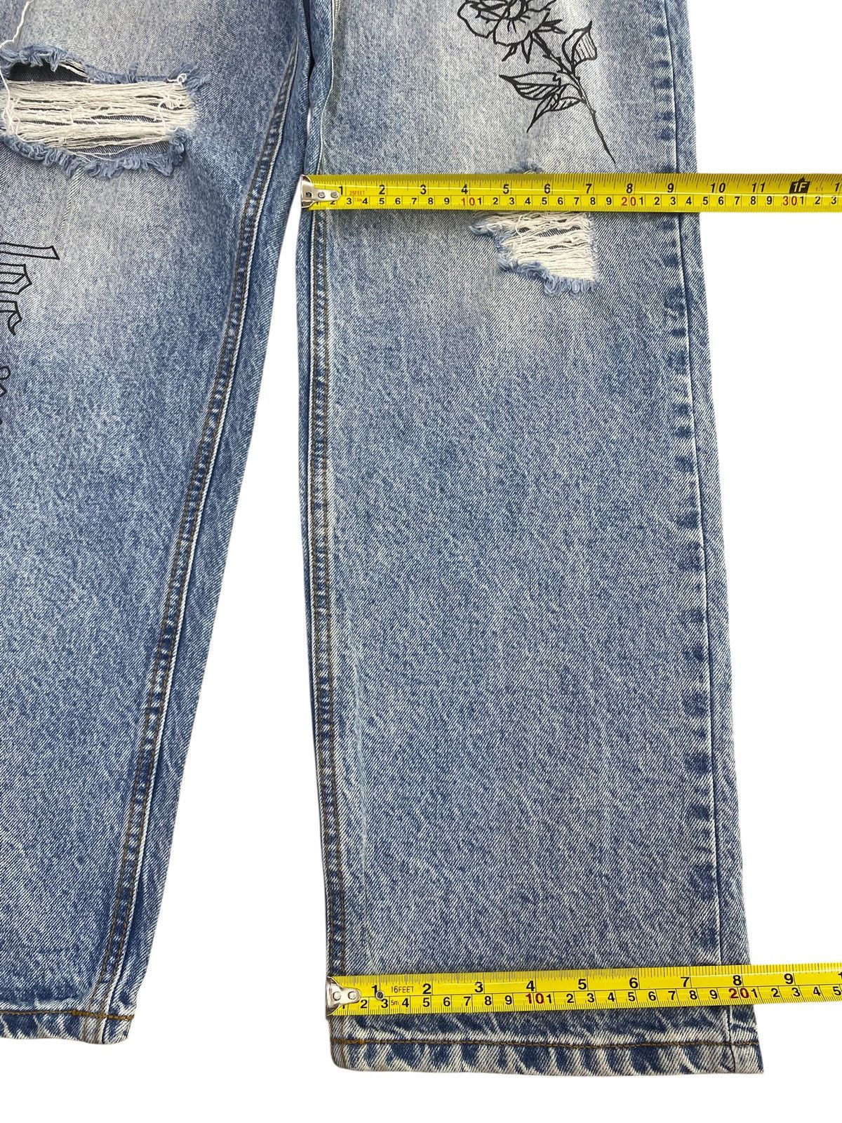 Other Revice Japanese Brand Acid Blue Wash Style Painted Jeans Size US 32 / EU 48 - 6 Thumbnail