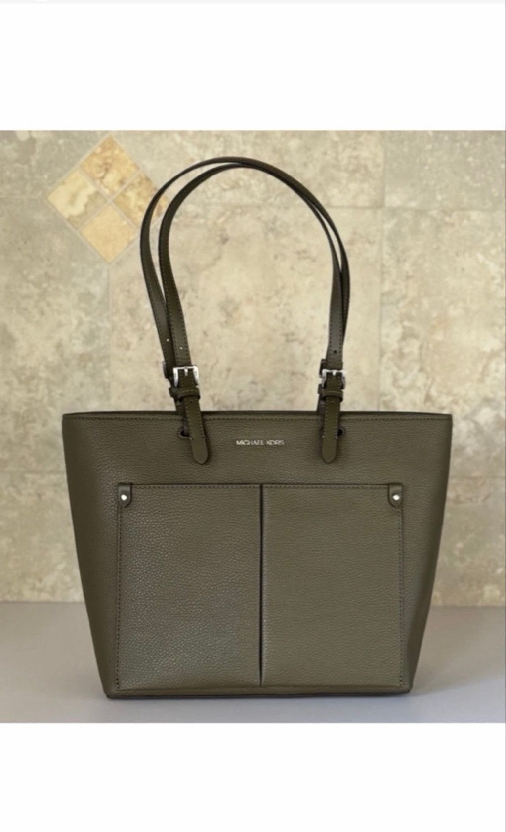 Michael Kors Jet Set Travel Olive Green Tote Bag
