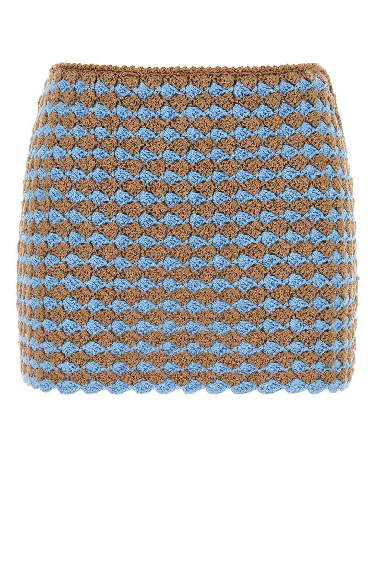 Prada Two-Tone Crochet Mini Skirt Size 28" / US 6 / IT 42 - 1 Thumbnail