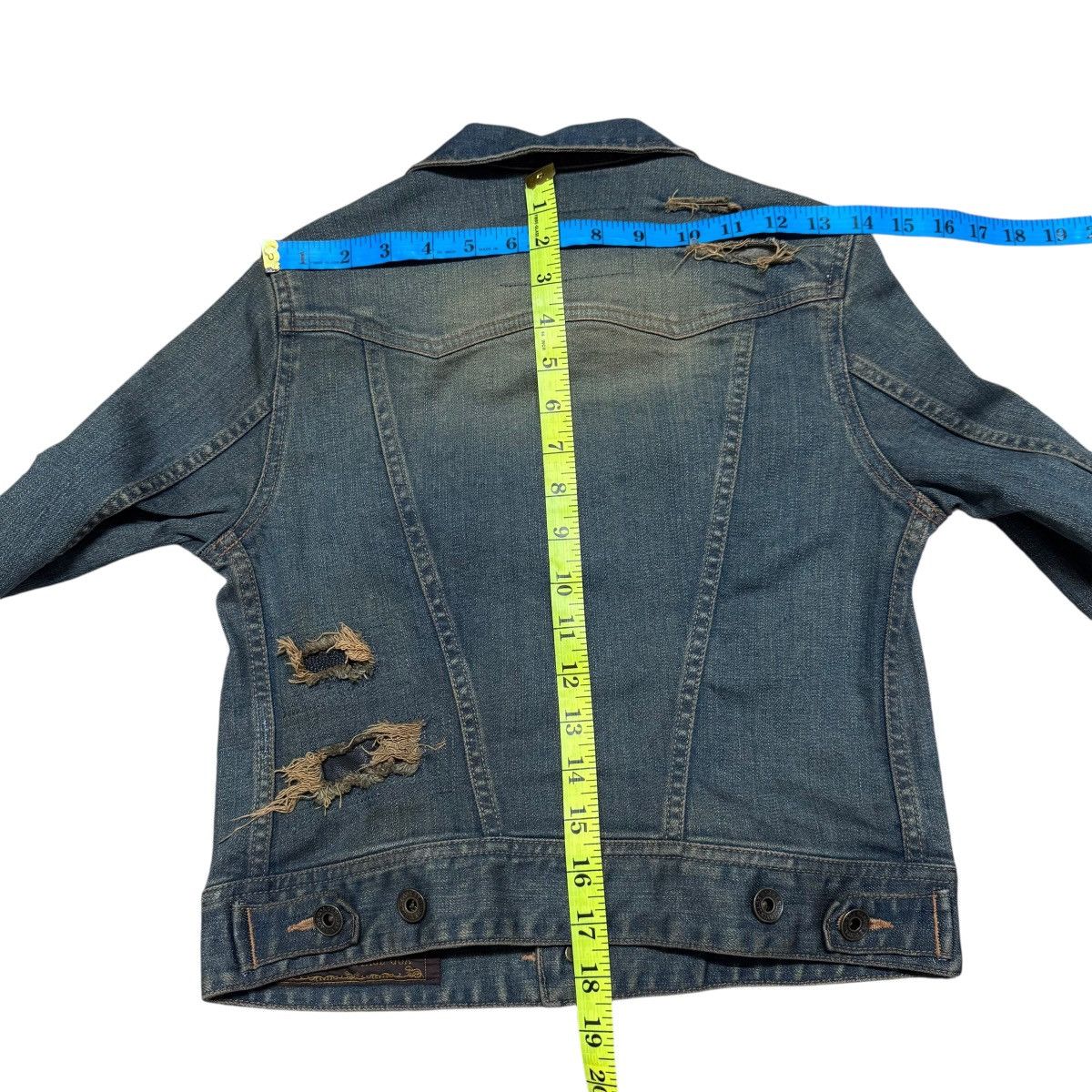 GOA GOA Snakeskin Distressed Denim Jacket Cropped Size XS / US 0-2 / IT 36-38 - 13 Thumbnail
