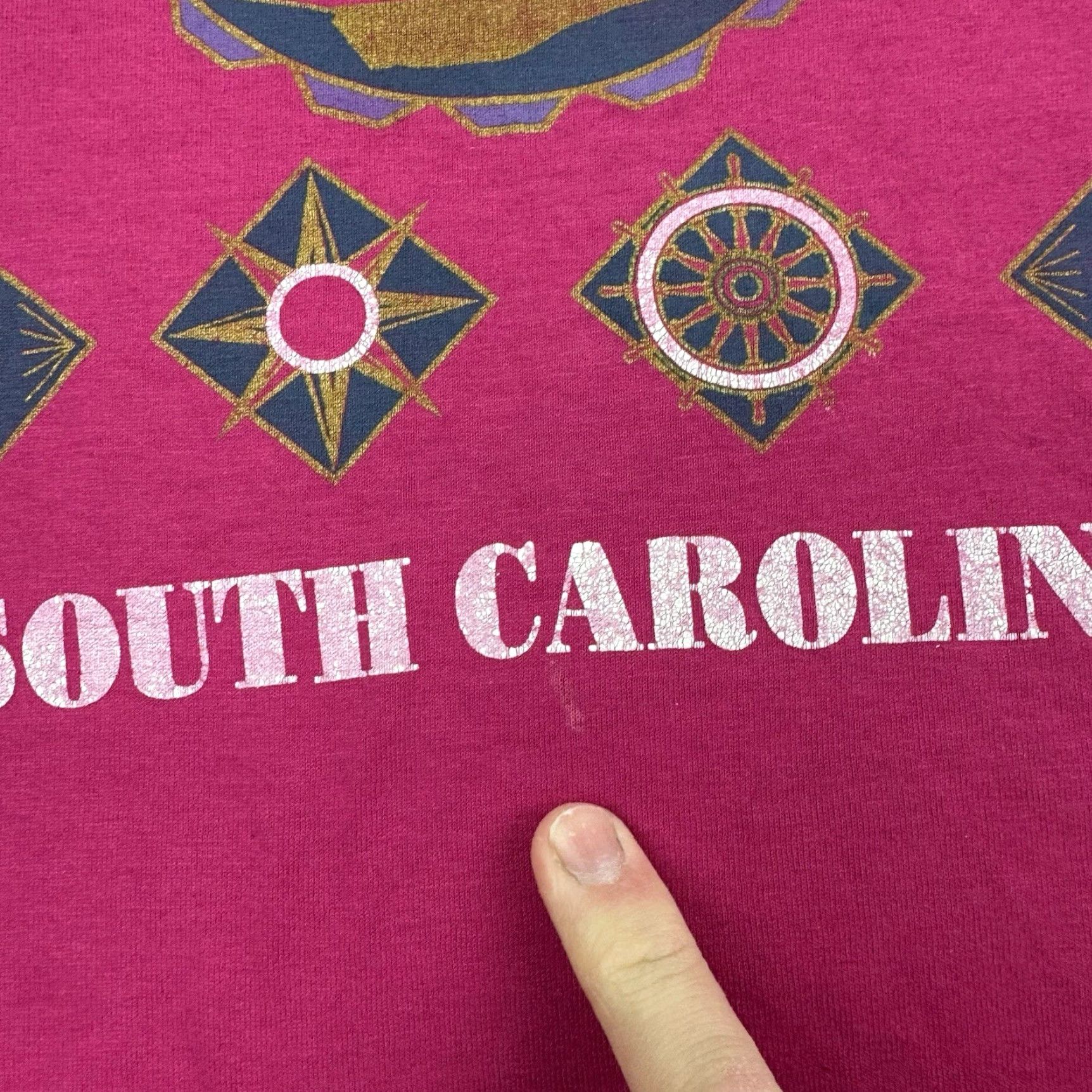 Hanes VINTAGE Hanes T-Shirt Charleston South Carolina Nautical 90s Pink XL Mens Short Sleeve Crew Neck Shirt Adult XL Pink Nautical 90s Charleston USA Men Size US XL / EU 56 / 4 - 6 Thumbnail