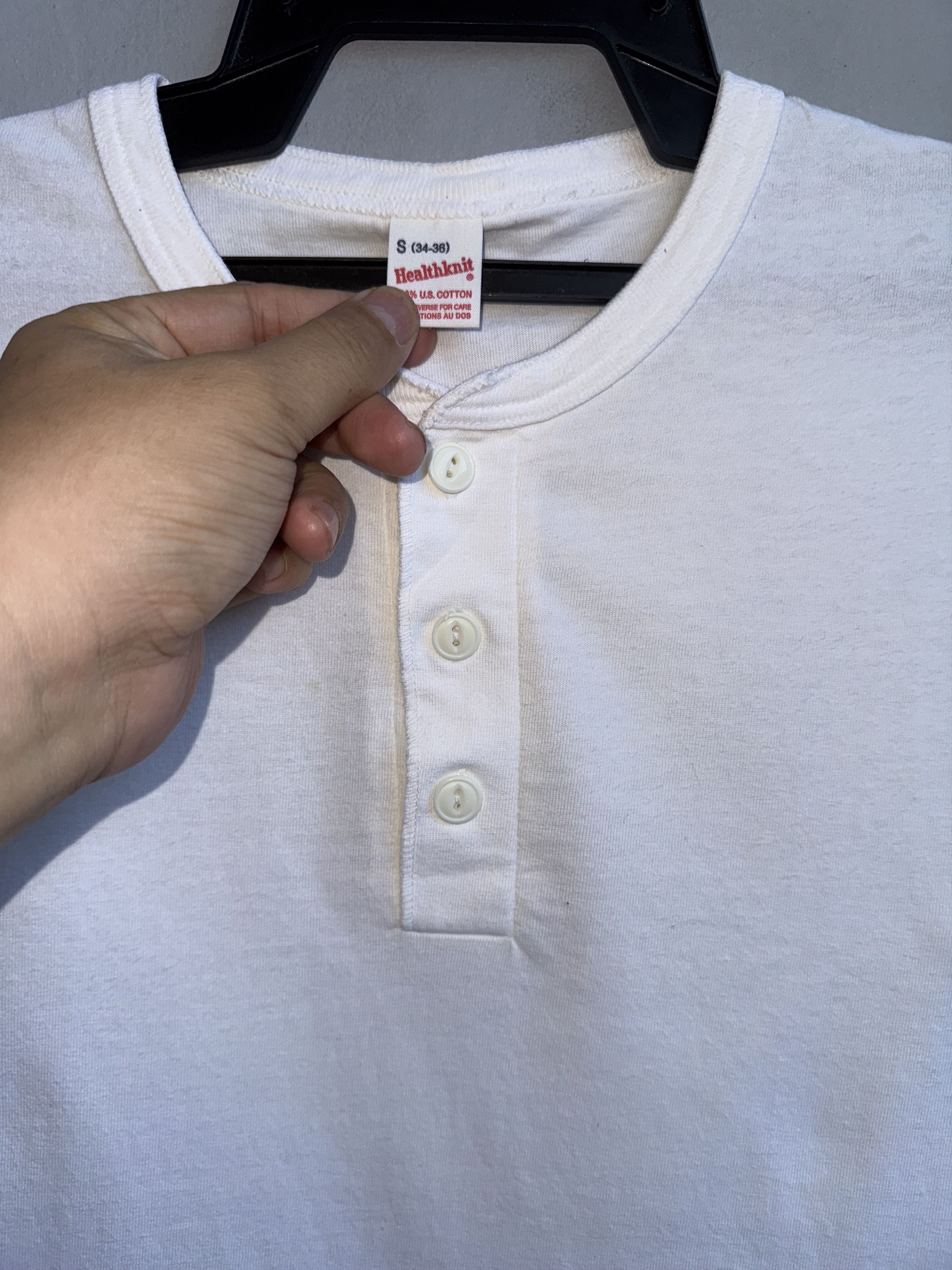 Vintage Healthknit Plain Half Buttoned Vintage Shirt Size US S / EU 44-46 / 1 - 2 Thumbnail