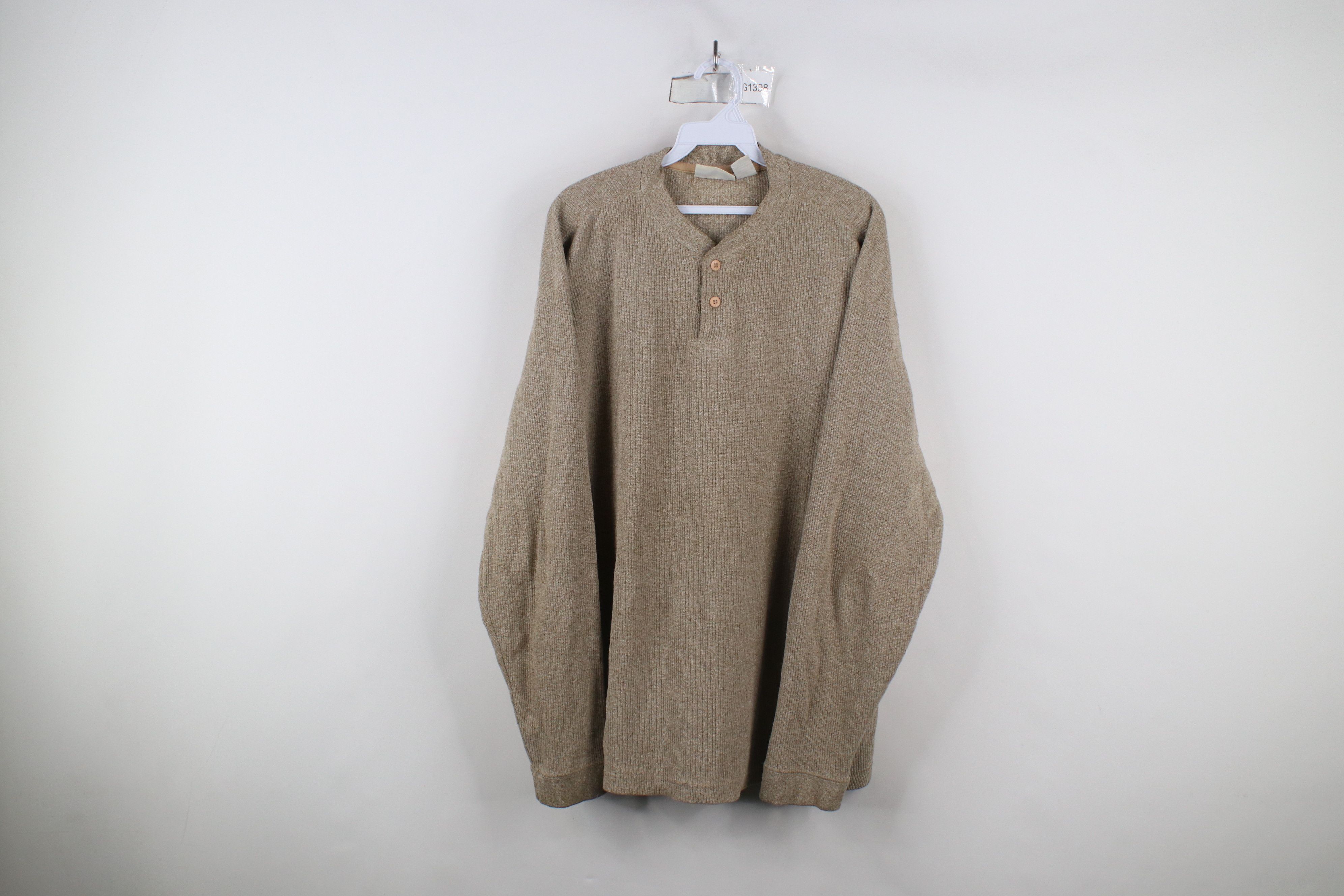 Vintage Vintage 90s Streetwear Thermal Ribbed Knit Henley T-Shirt Size US XL / EU 56 / 4 - 1 Thumbnail