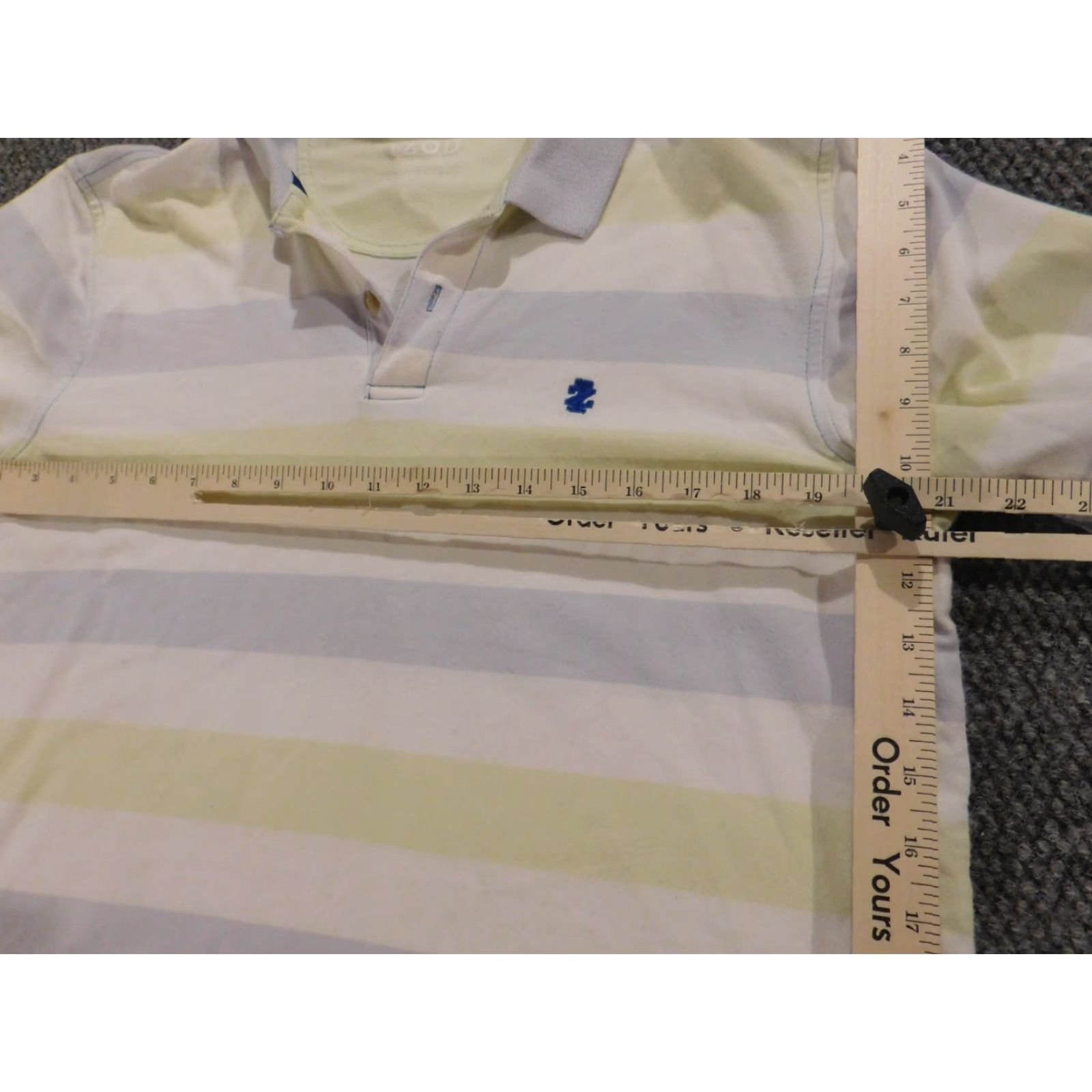 Izod Izod Polo Shirt L Blue Striped Stretch Cotton Knit Logo Short Sleeve Men Size US L / EU 52-54 / 3 - 5 Thumbnail
