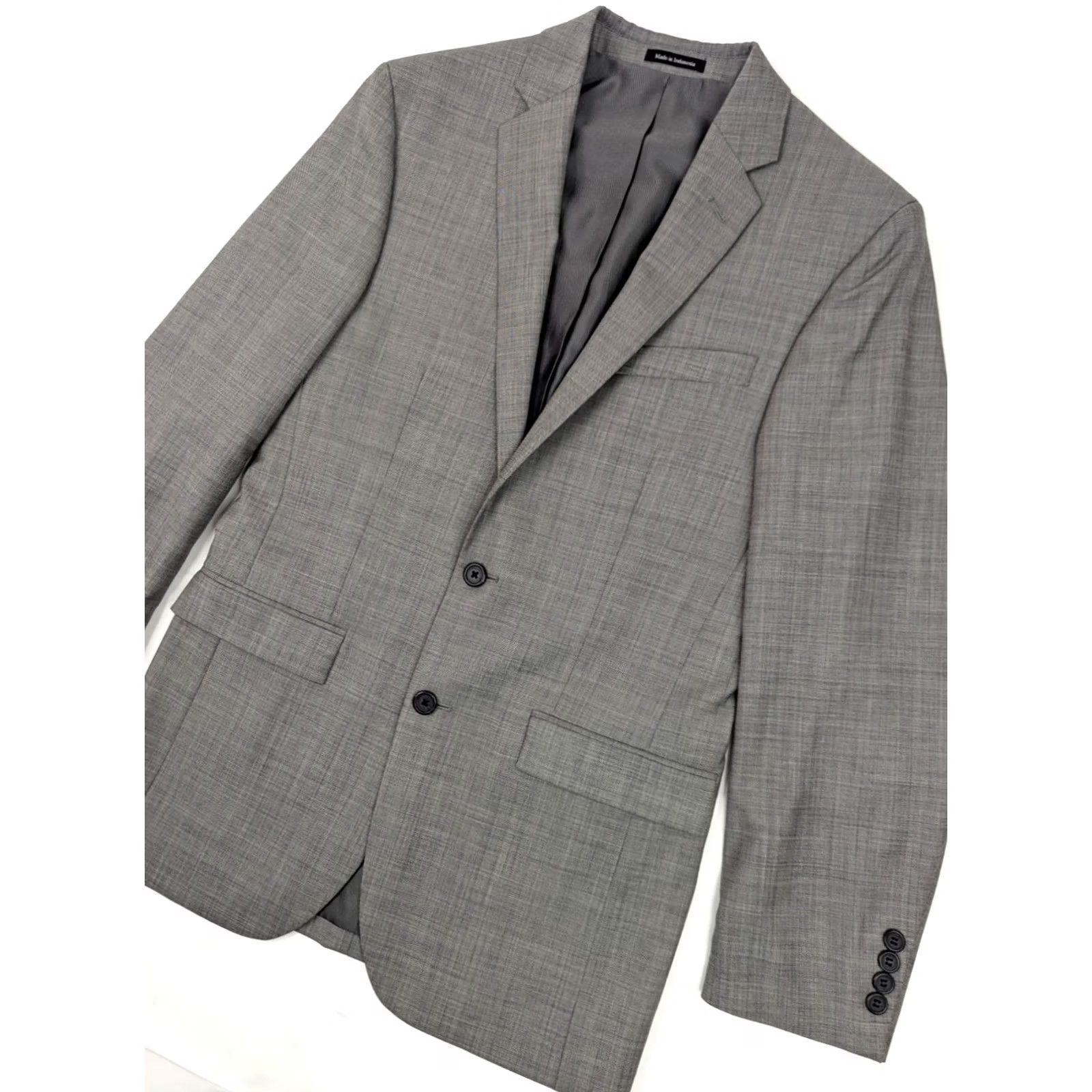 Egara VINTAGE: not applicable; Egara Wool Heathered Gray Sport Coat Blazer Men 38 Long (38x30) 2-Button EUC Size 38R - 2 Thumbnail
