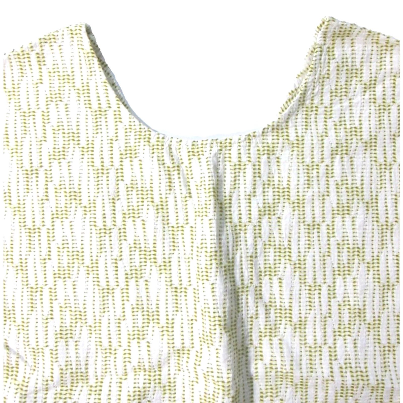 Vintage REI Cooperative 100% Cotton Yellow Brown Ivory Modest Simple Tunic Blouse Small Shirt Womens Size S / US 4 / IT 40 - 4 Thumbnail