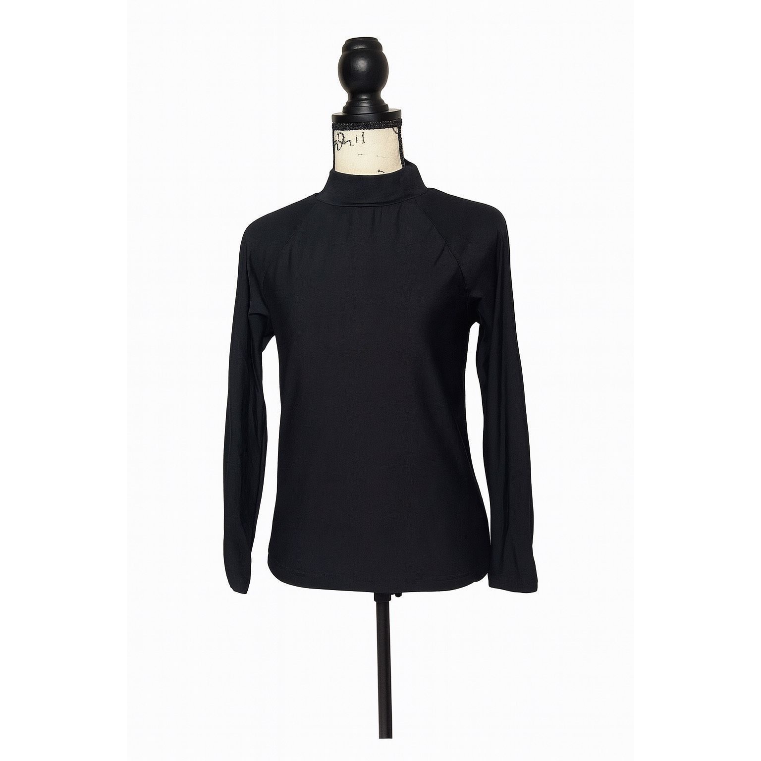 Other Black Active Fitted Long Sleeve Top | Size L | High Collar L Size L / US 10 / IT 46 - 1 Thumbnail