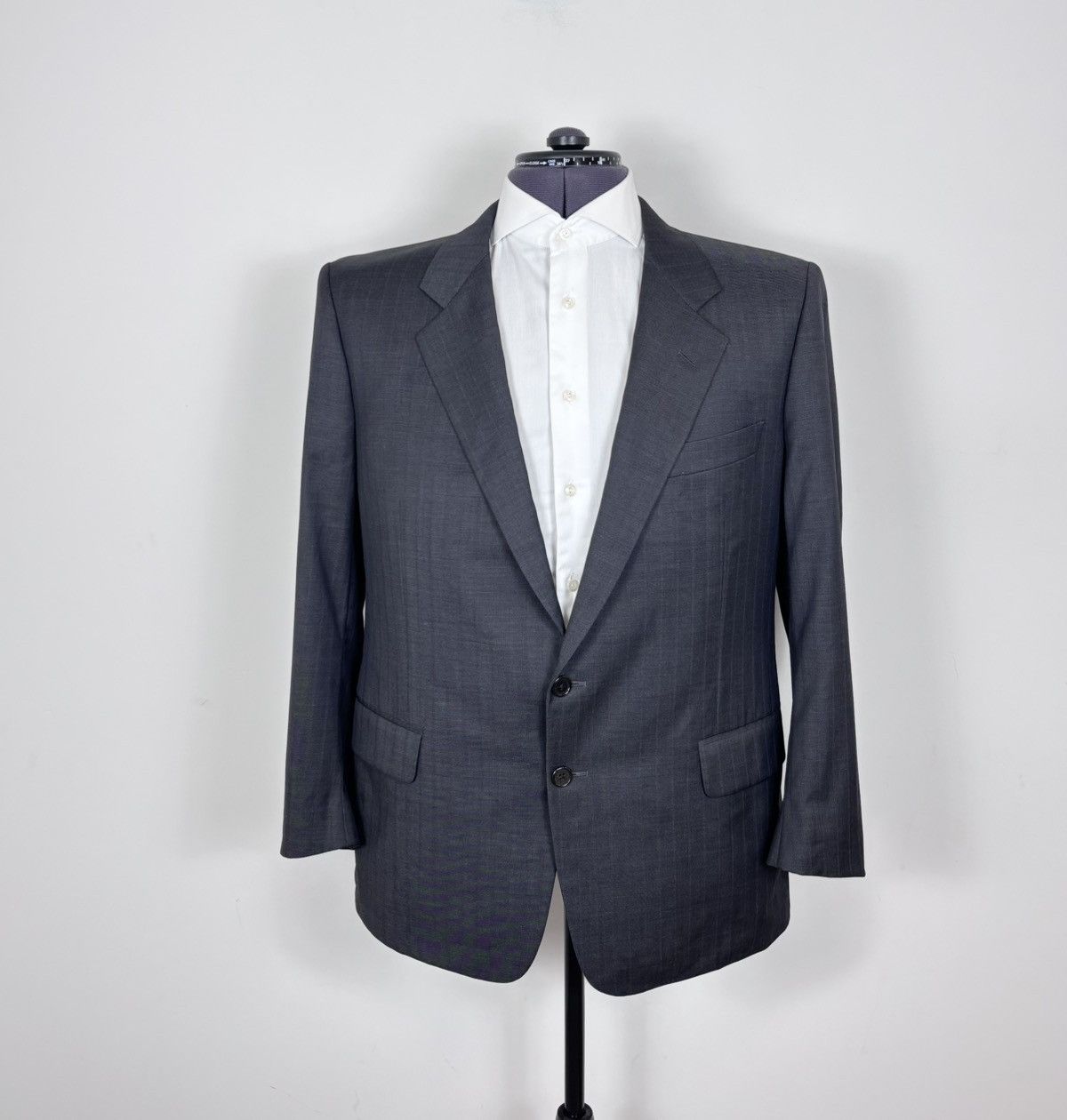 Corneliani Corneliani Men’s Vintage Grey Striped Wool Blazer Jacket Size 42R - 1 Thumbnail