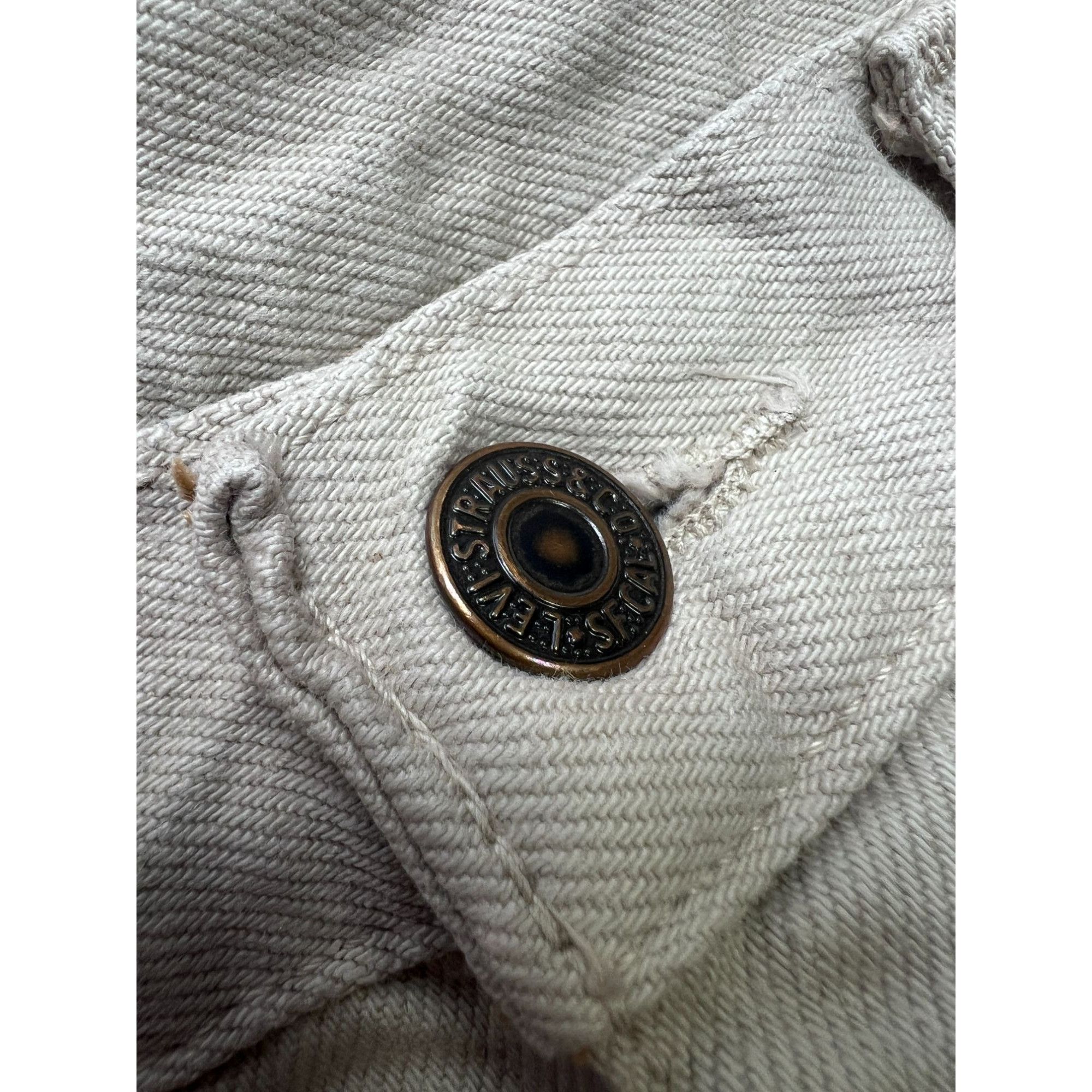 Levi's Vintage Clothing Levi’s 615 MINT Vintage Orange Tab Beige Denim Jeans (Y1065) Size US 32 / EU 48 - 5 Thumbnail