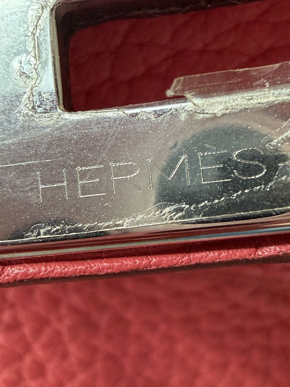 Hermes Hermes Bougainvillea Red Taurillon Clemence Hac 40 Handbag Size ONE SIZE - 12 Thumbnail