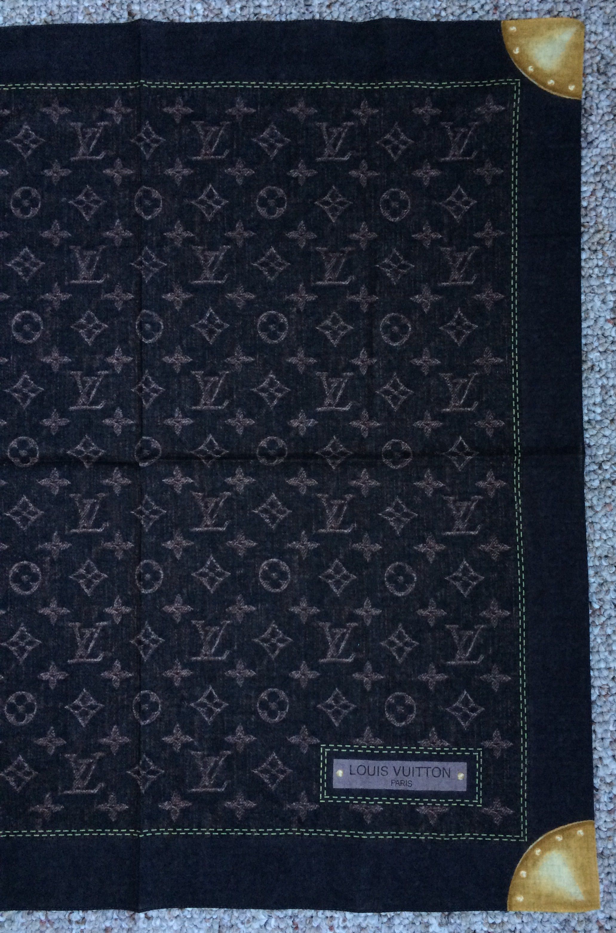 Louis Vuitton S/S 2006 Louis Vuitton Denim Monogram Scarf Size ONE SIZE - 3 Thumbnail