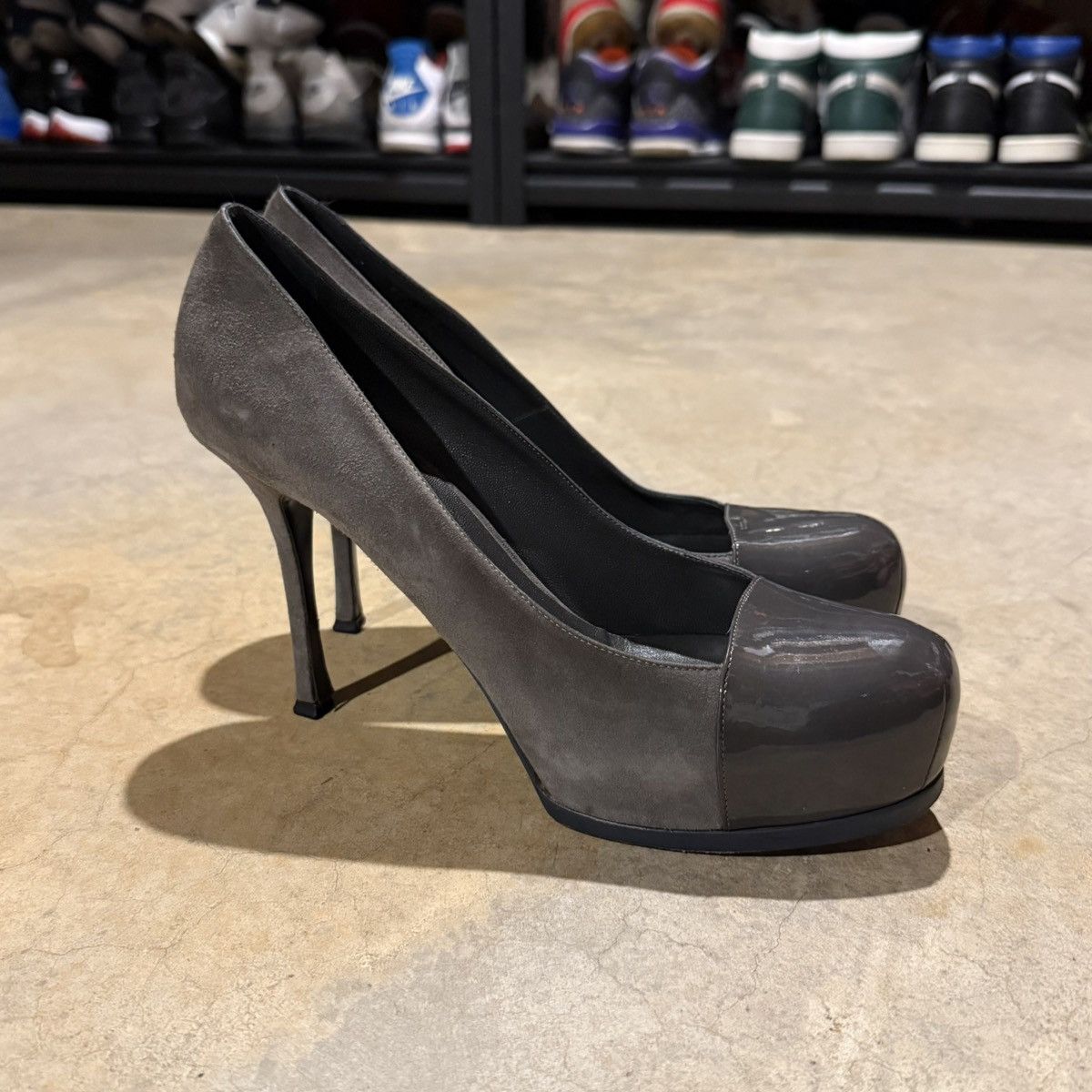 Yves Saint Laurent YSL Saint Laurent Tribtoo Patent Leather Suede Platform Pump Size US 11 / IT 41 - 7 Thumbnail