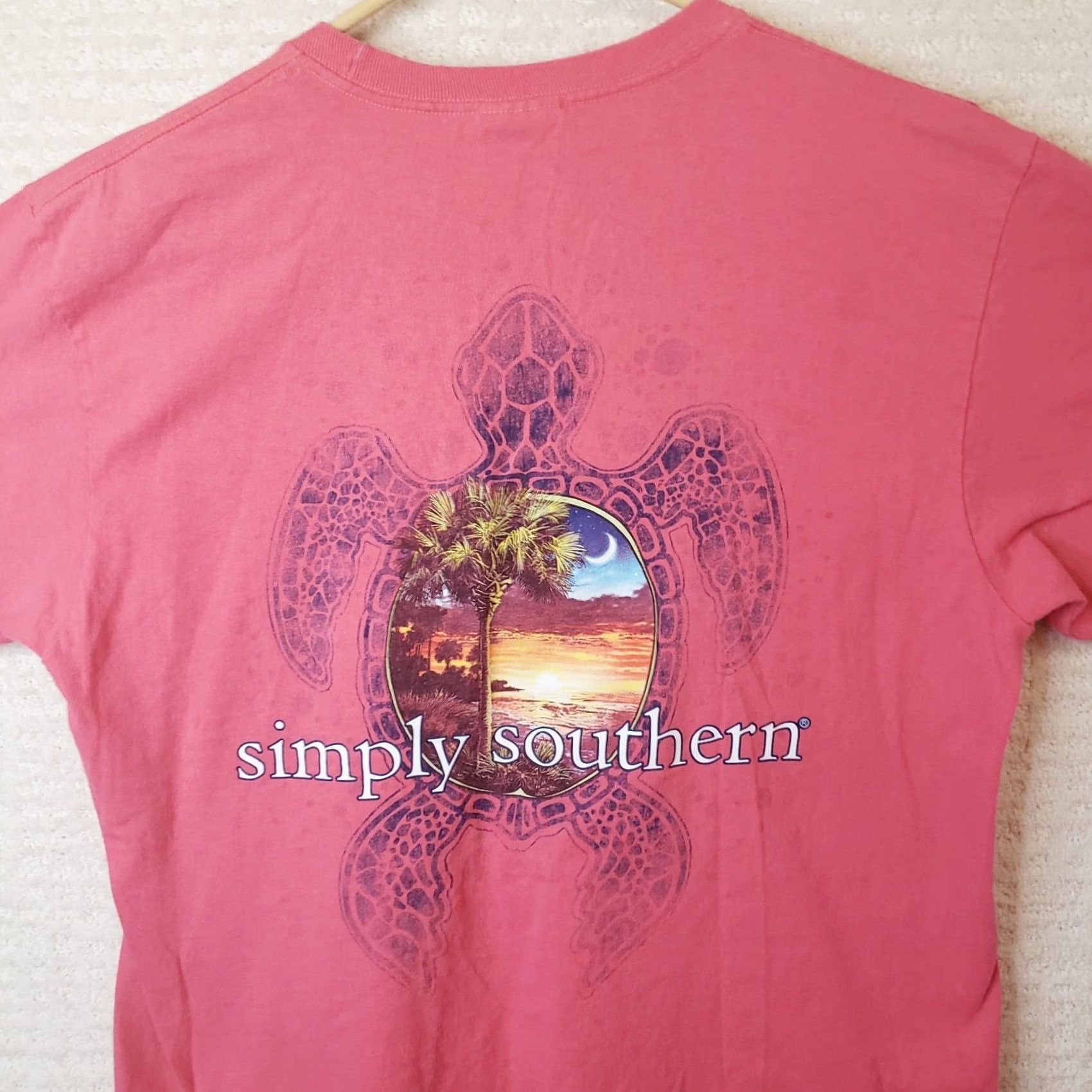 Pinko Simply Southern Womens's M Pink Cotton Turtle Graphic Short Sleeve T Shirt NWOT Size M / US 6-8 / IT 42-44 - 7 Thumbnail